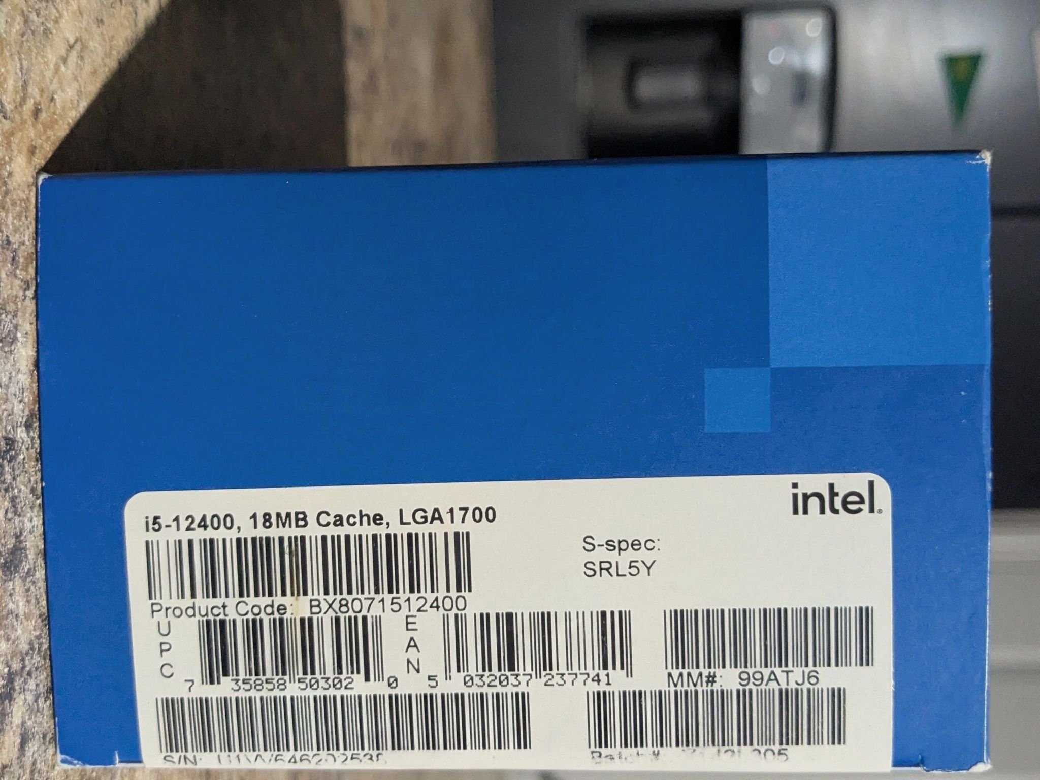 Intel Core i5-12400 w/ Original Box and Unused Intel Stock Cooler