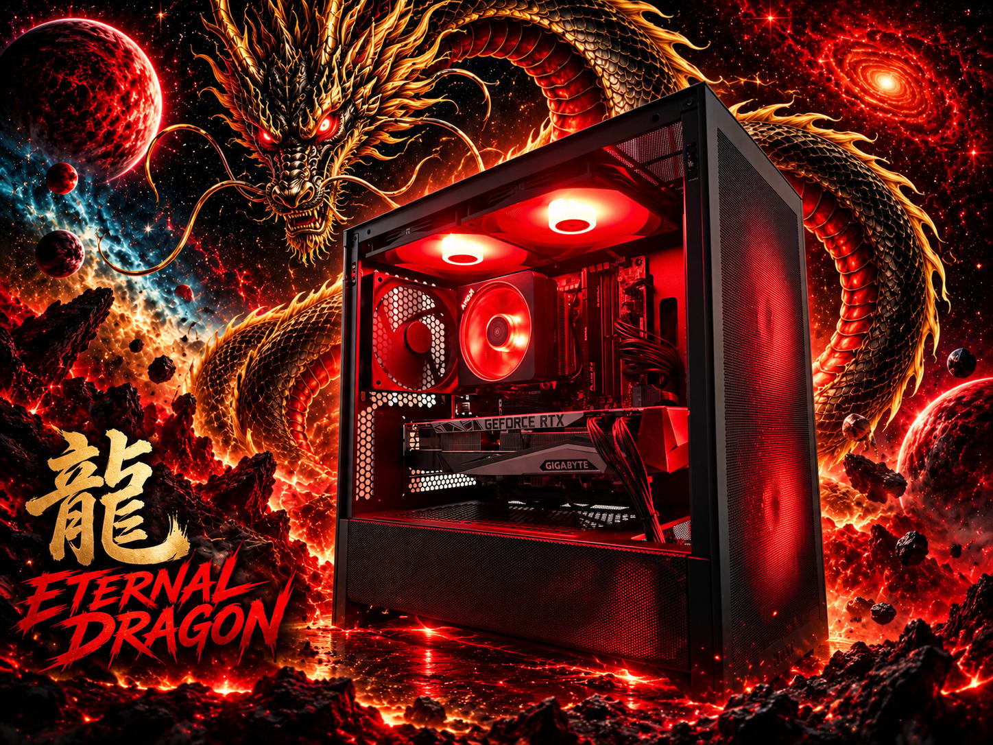 "Eternal Dragon" Ryzen 5 7500X3D, RTX 3080 12GB, 16GB DDR5-6000, 1TB Gen4 NVMe