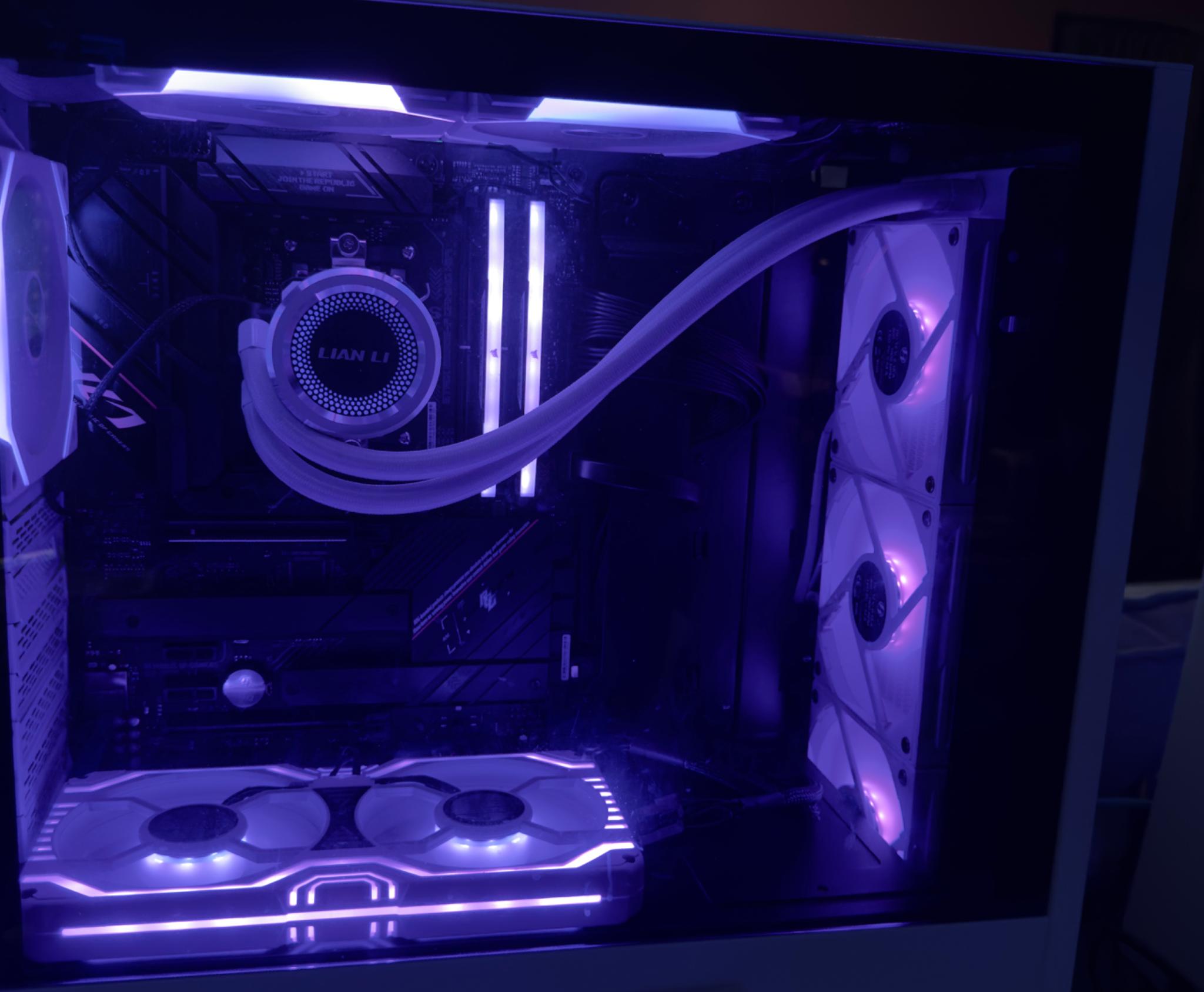 USED-VERY GOOD Lian Li Galahad 360 AIO RGB - White w/Box and all components including fans.