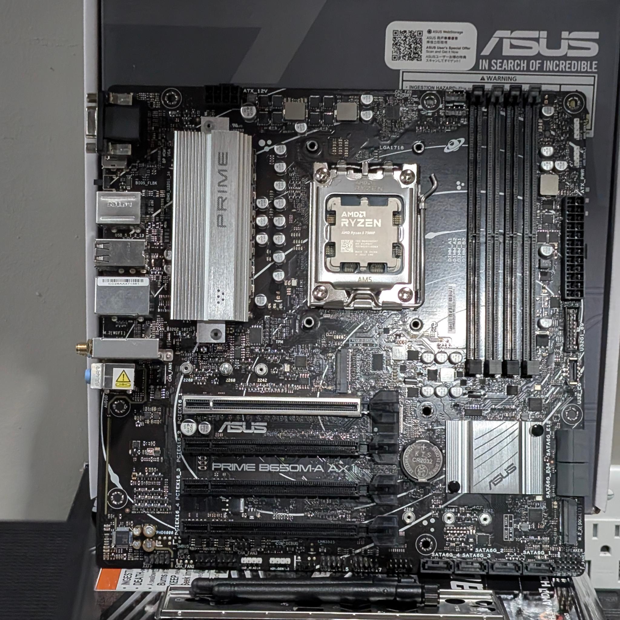 AMD Ryzen 5 7500F + ASUS PRIME B650M-A AX II