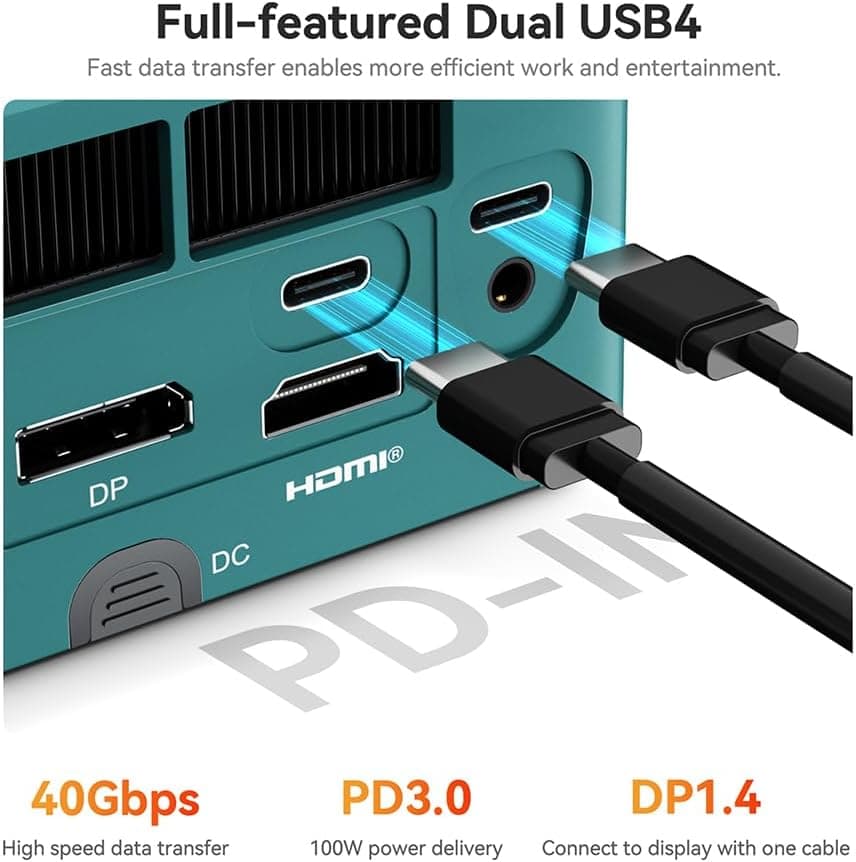 Beelink SER7 AMD 7840HS Mini PC - AMD Radeon 780M/32GB DDR5/2x1TB NVME SSDs/WiFi6/BT5.2/2.5Gbps/W-11