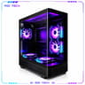 Black ARGB ATX Gaming PC Case Curved Tempered Glass w/ 5 Pre-Installed Fans