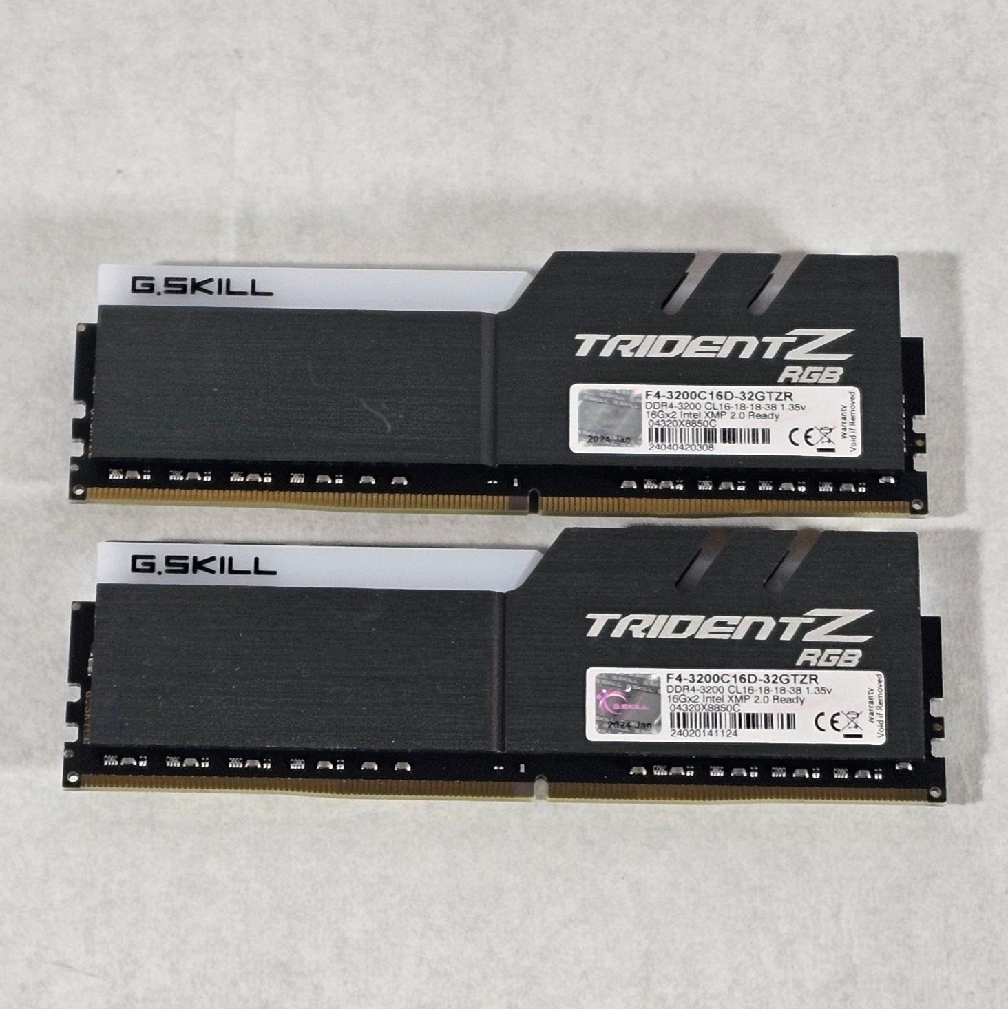32GB DDR4 (2x16GB) 481 CL16 3200MT/s G.Skill Trident Z