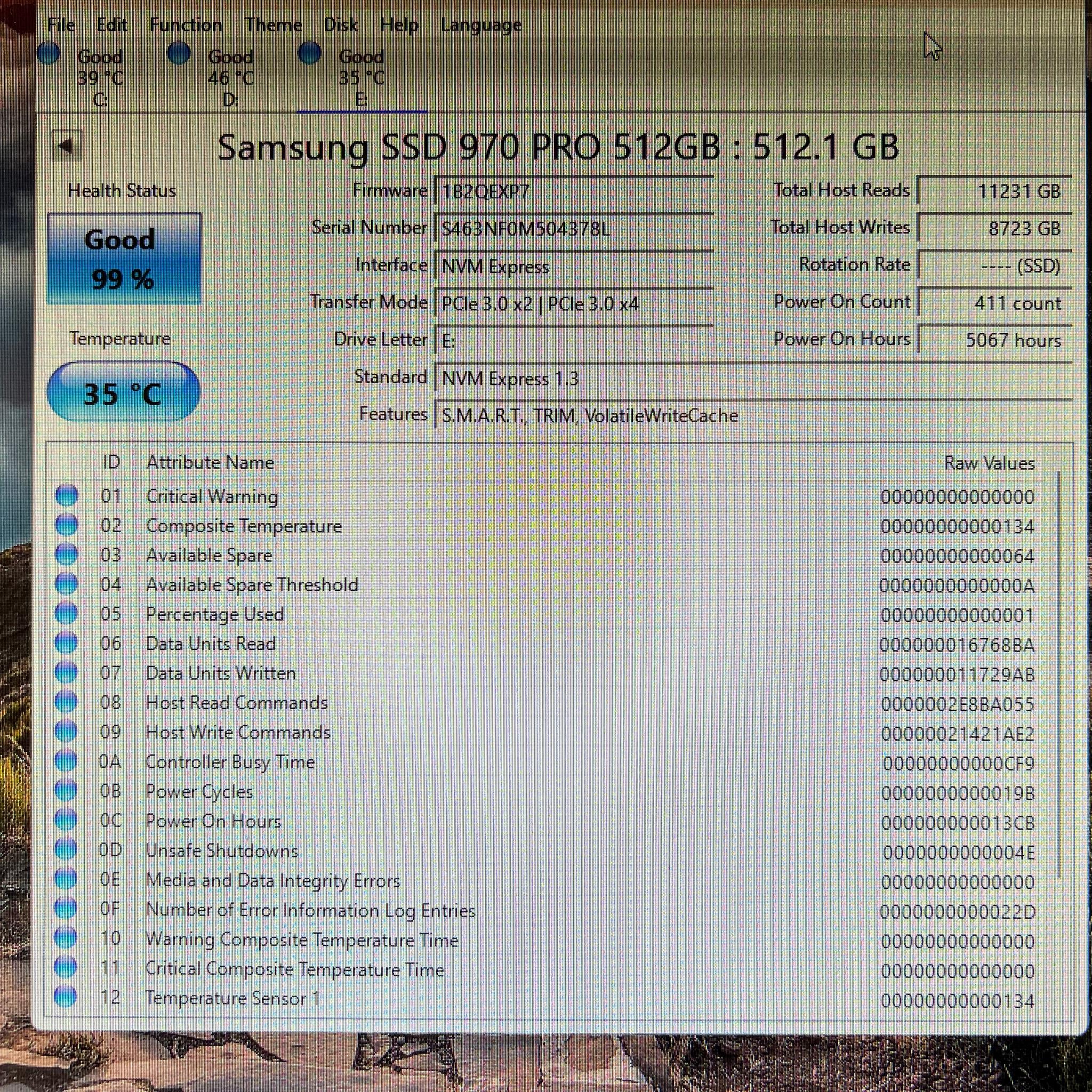 Samsung 970 PRO 512GB M.2 NVMe SSD