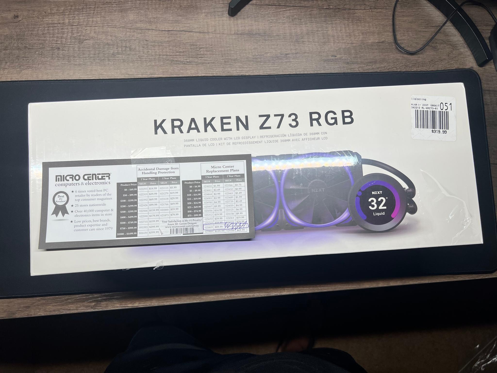 NZXT Kraken Z73 RGB Black 360mm *SEALED, BRAND NEW*