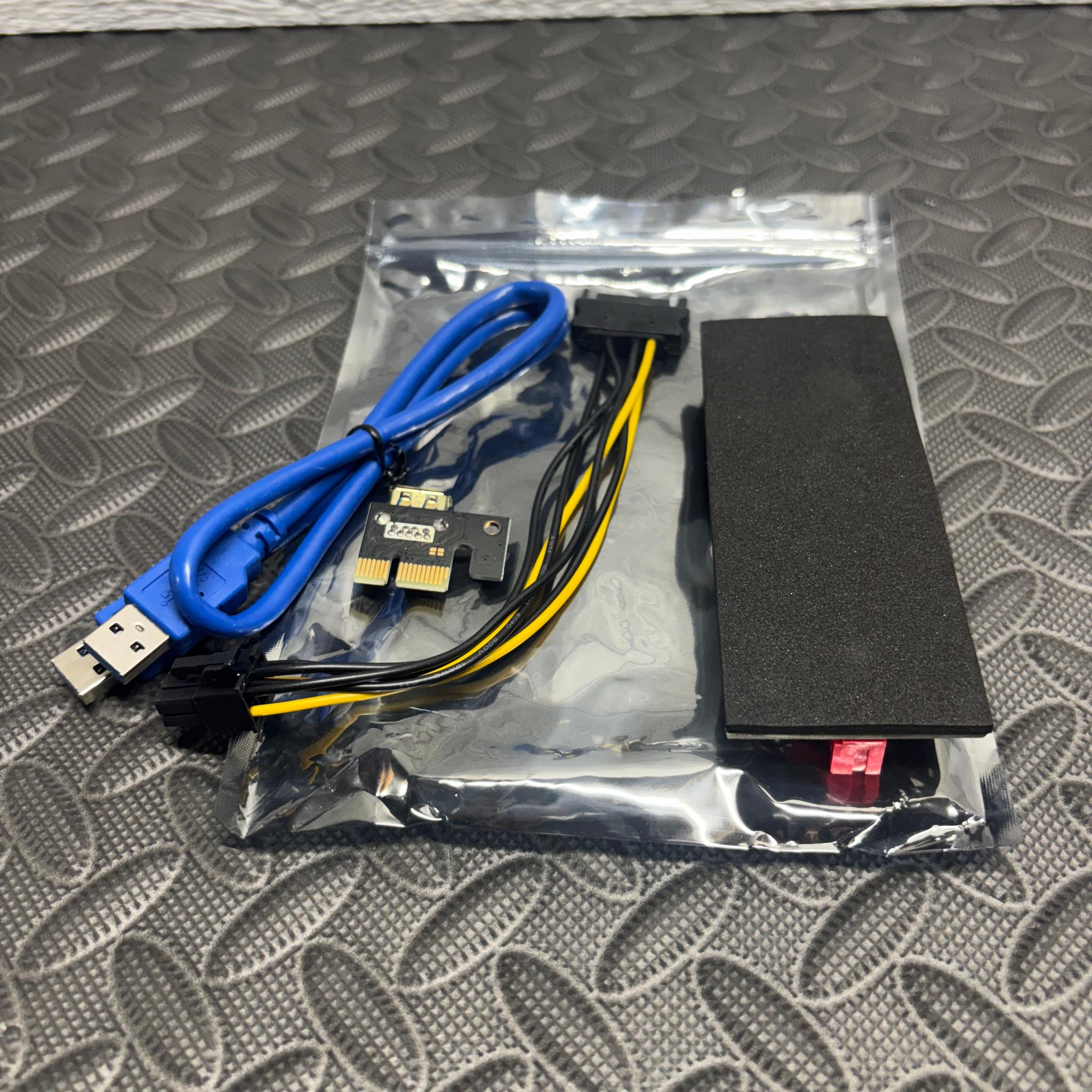 PCIe x1 to x16 USB GPU Riser Card Kit PCI-E Mining Adapter Powered Riser