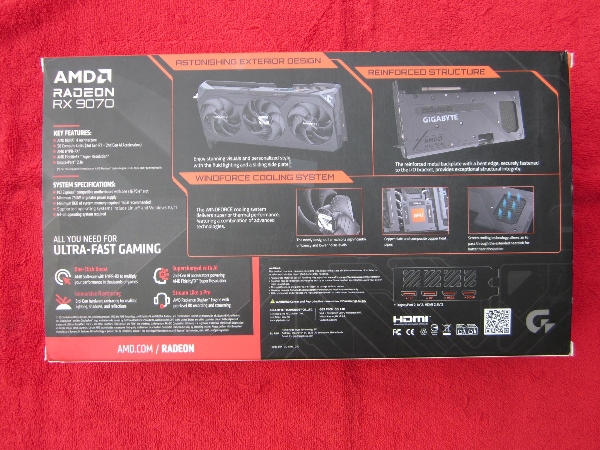 Gigabyte Radeon RX 9070 Gaming Overclocked 16Gb