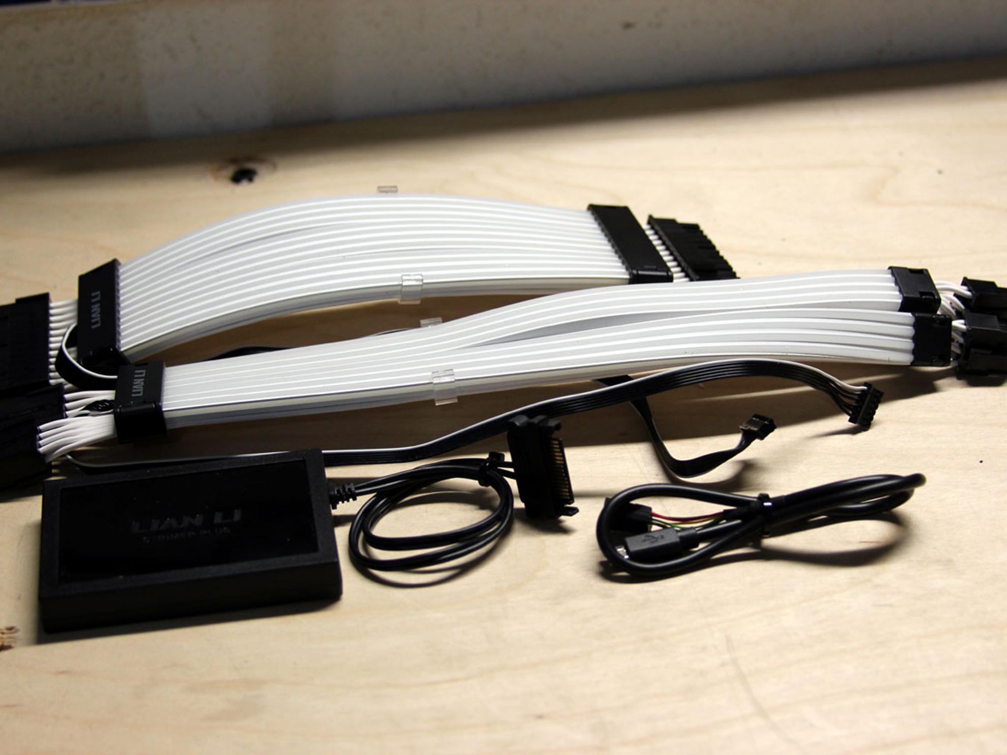 LIAN-LI STRIMER ARGB 24 Pin CPU 2x8-Pin GPU Power Extension Cables Included Power Hub & USB Wiring