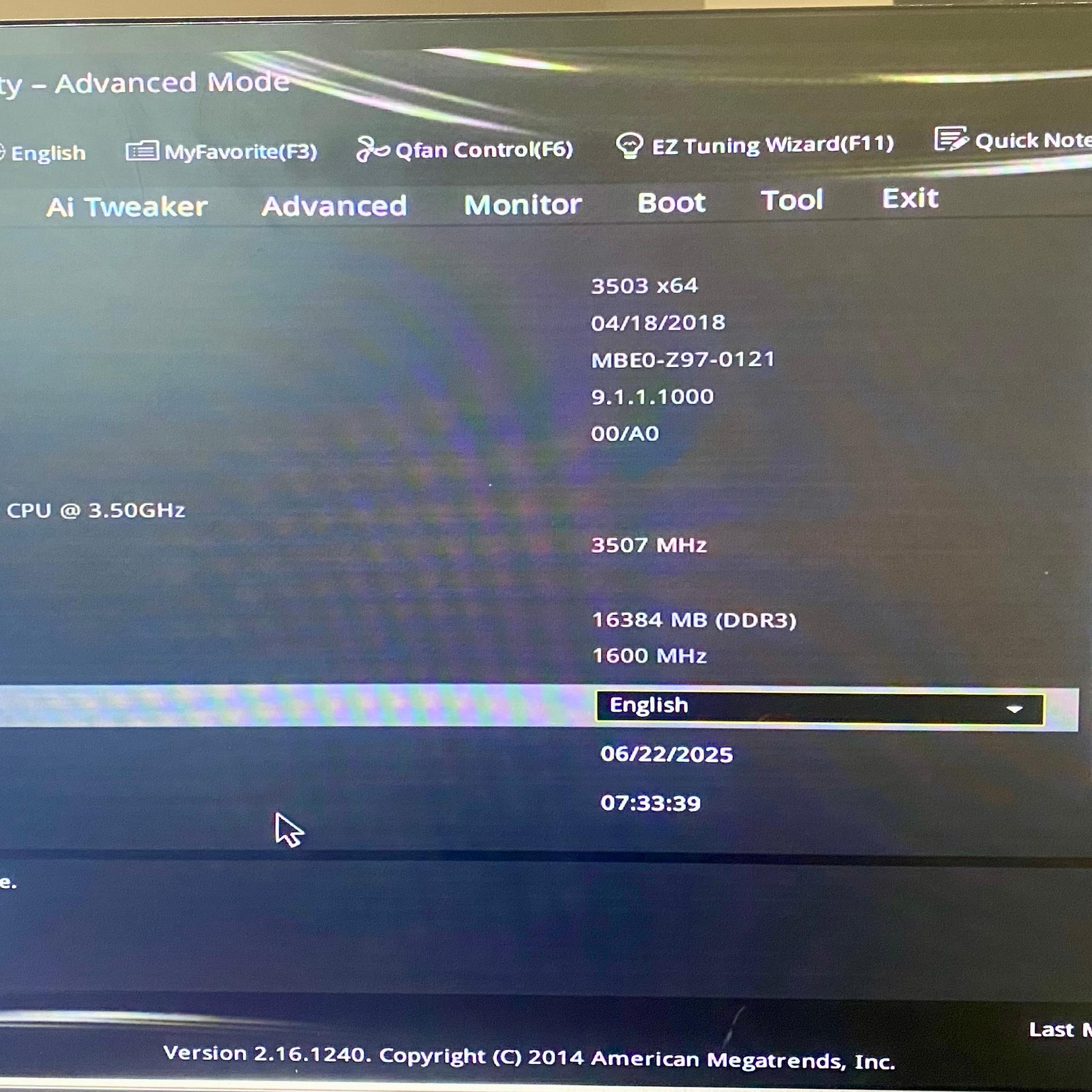 Intel i5-4690k cpu asus z97 pro WiFi motherboard with a noctua fan 16GB ddr3