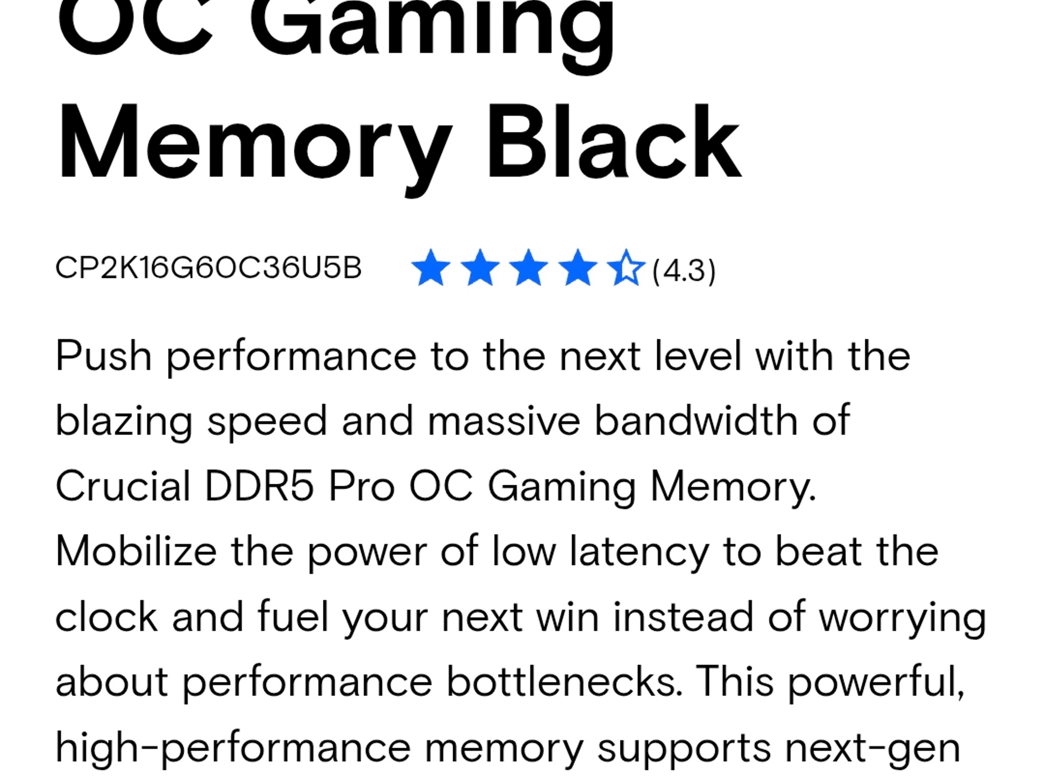 Crucial Pro DDR5 6000 32Gb (2x16Gb) CL36 UDIMM OC
