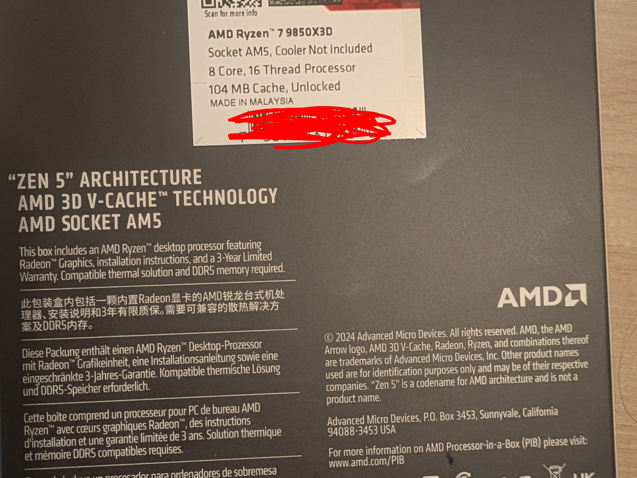 AMD Ryzen 7 9850X3D - Brand New In Box (BNIB) - Sealed Flagship Gaming CPU