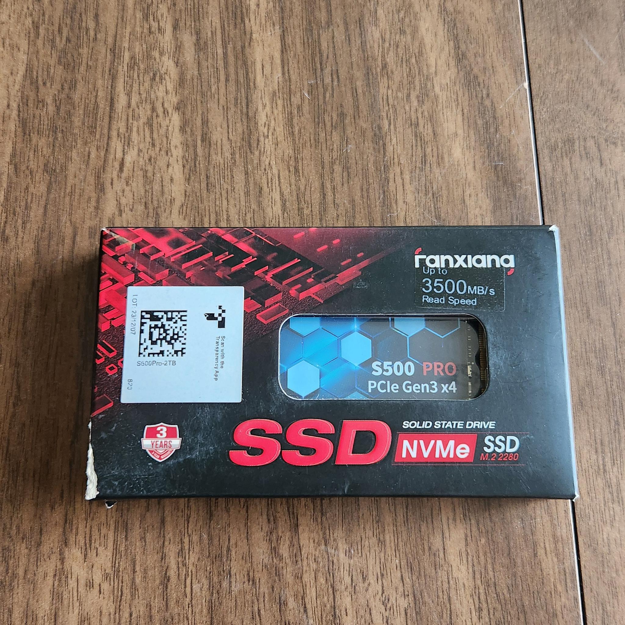 2TB Fanxiang M.2 NVME SSD S500 Pro PCIe Gen3 x4