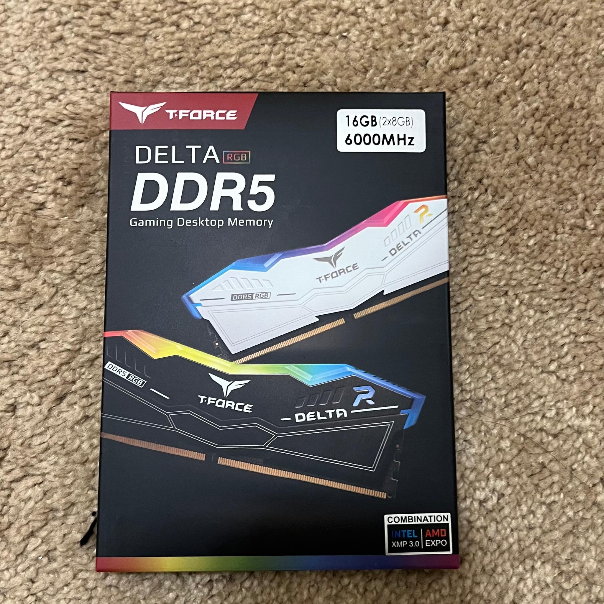 DDR5 Memory (RAM) | 16 GB | 6000 MHz | Teamgroup T-Force Delta RGB | New in Box