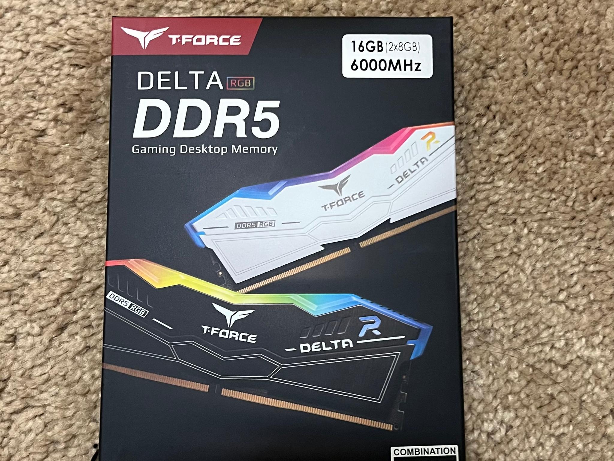 DDR5 Memory (RAM) | 16 GB | 6000 MHz | Teamgroup T-Force Delta RGB | New in Box
