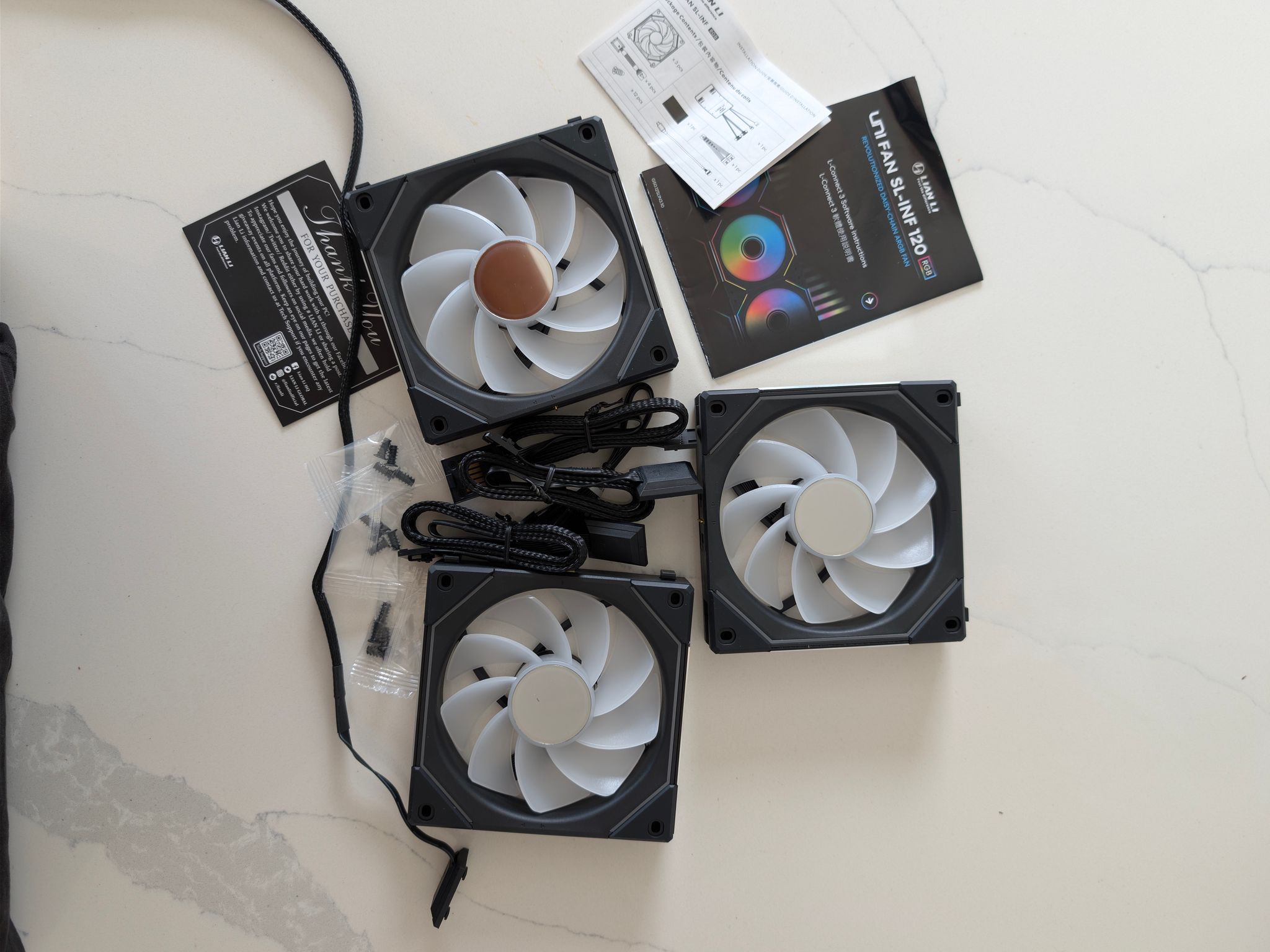 (3 pack) Lian Li Uni Fan SL-Inf 120 Reverse Blade
