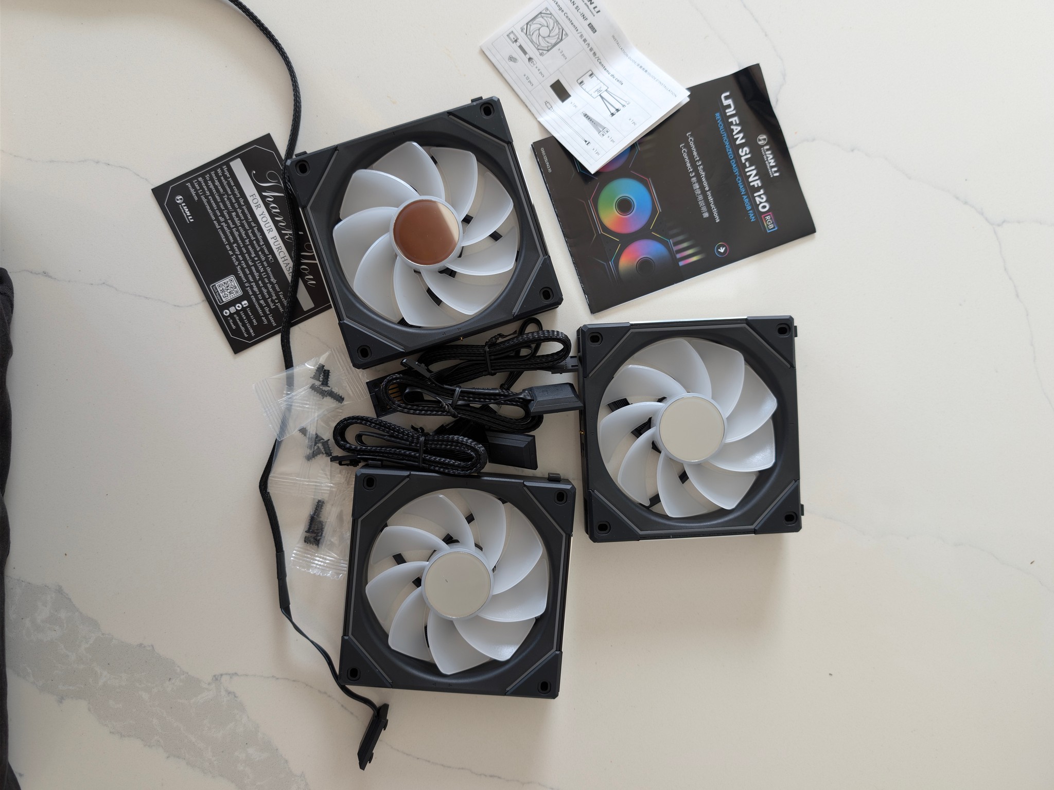 (3 pack) Lian Li Uni Fan SL-Inf 120 Reverse Blade