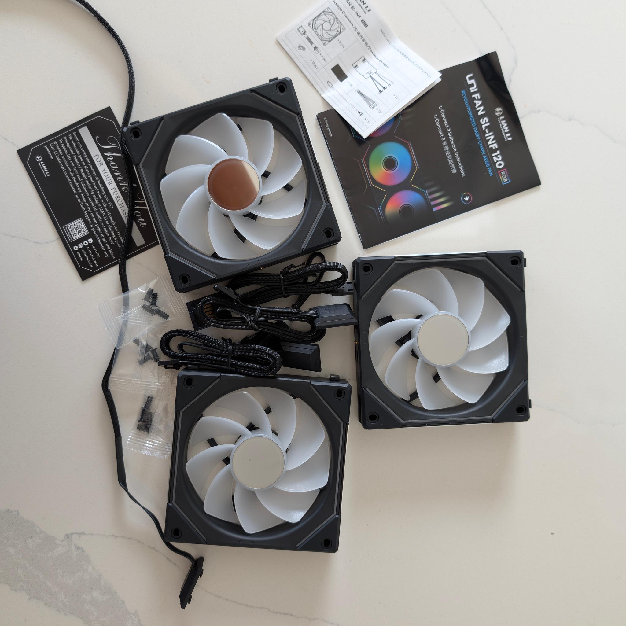 (3 pack) Lian Li Uni Fan SL-Inf 120 Reverse Blade