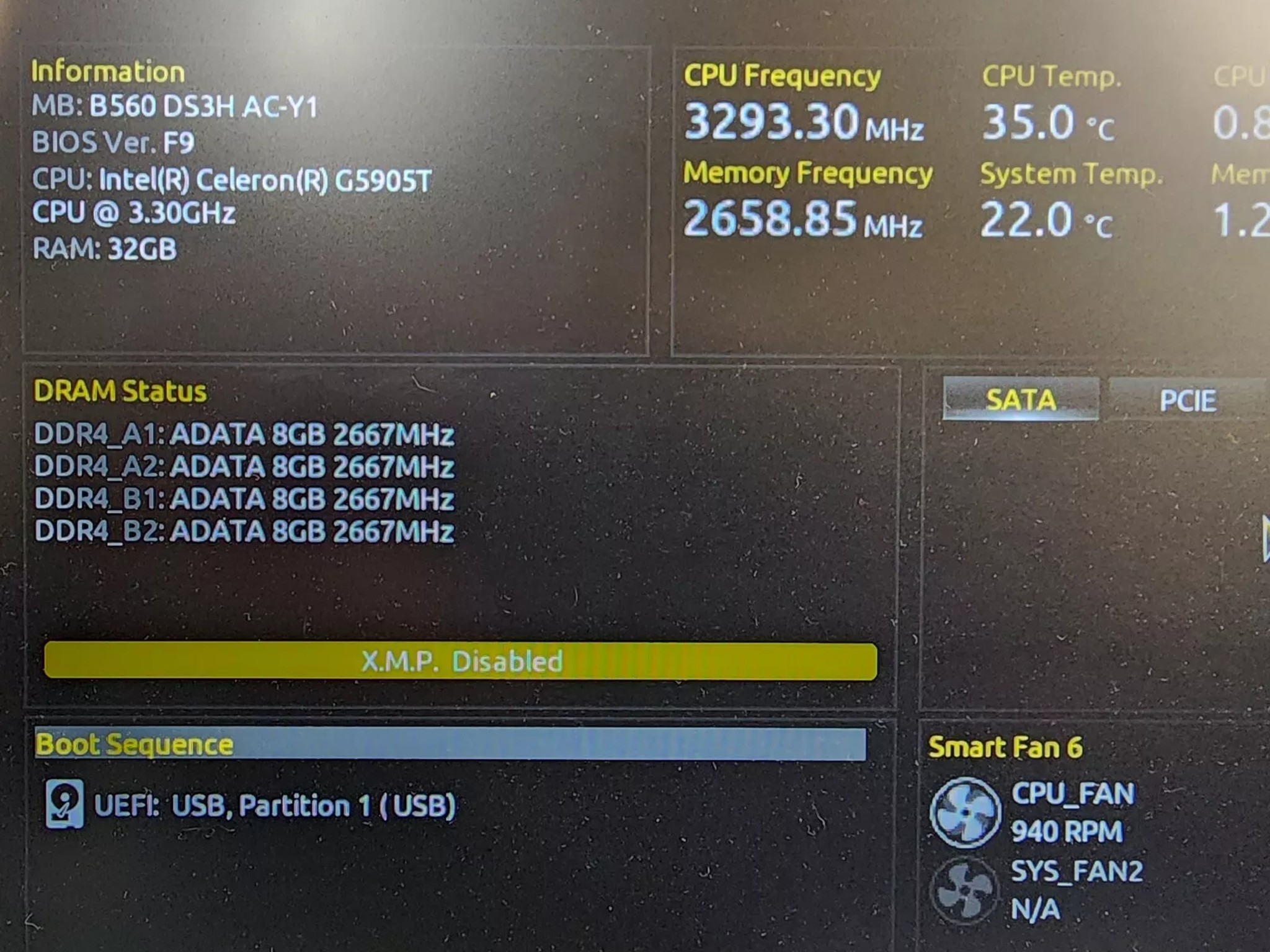 UPDATED BIOS GIGABYTE B560 DS3H AC-Y1 WIFI LGA 1200 Motherboard