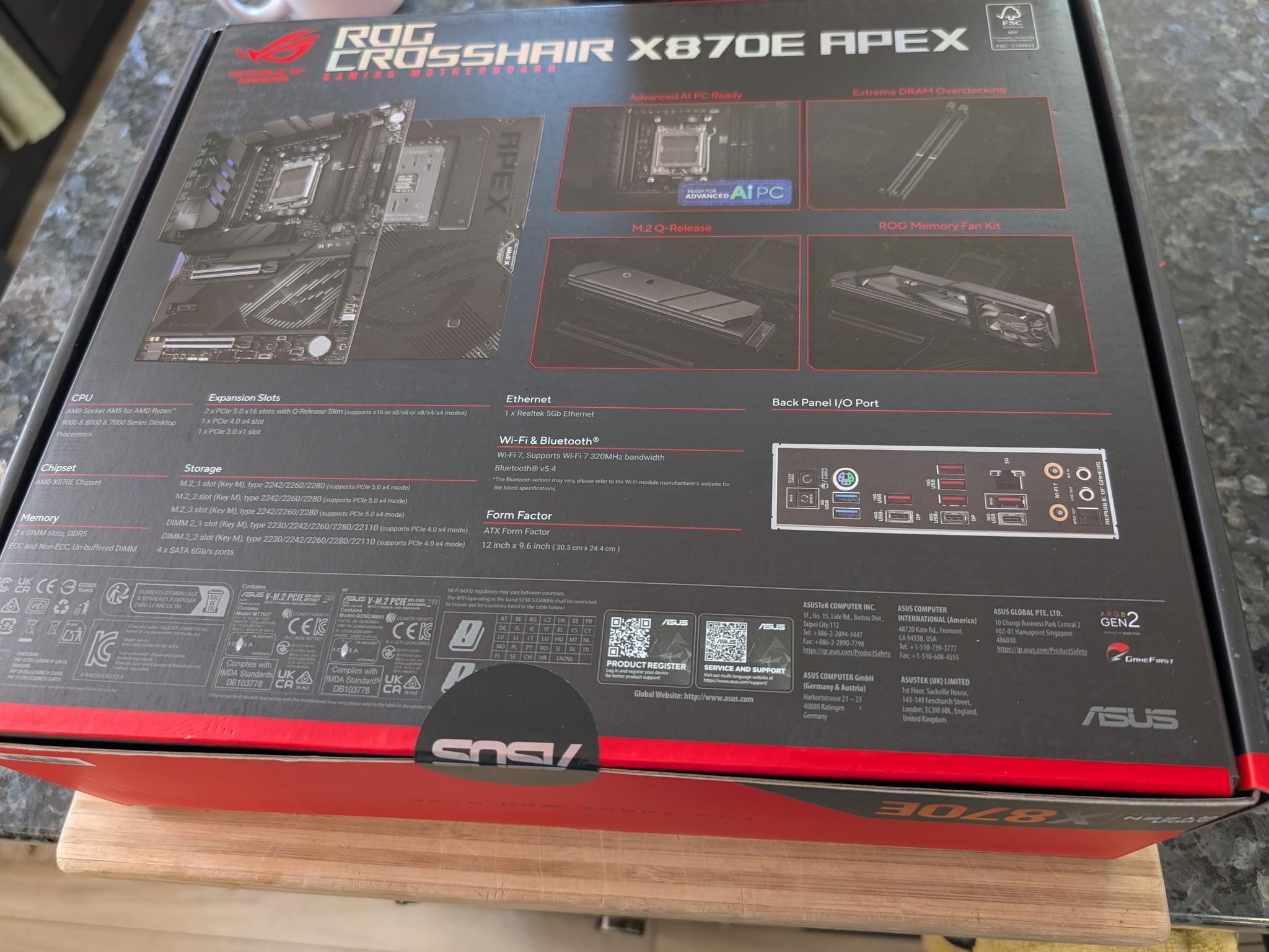 🔴 BRAND NEW 🔴 ASUS ROG Crosshair X870E APEX - Ultimate OC Motherboard AMD AM5 ATX Wi-Fi 7