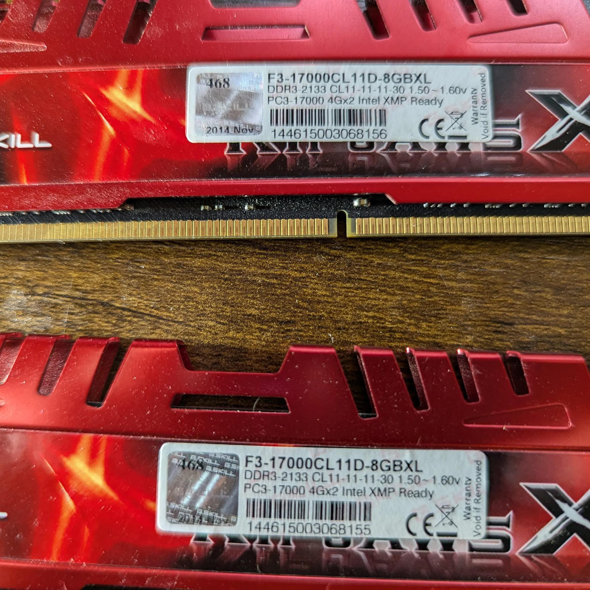 USED G.Skill Ripjaws 8G Ram 2133 MHz