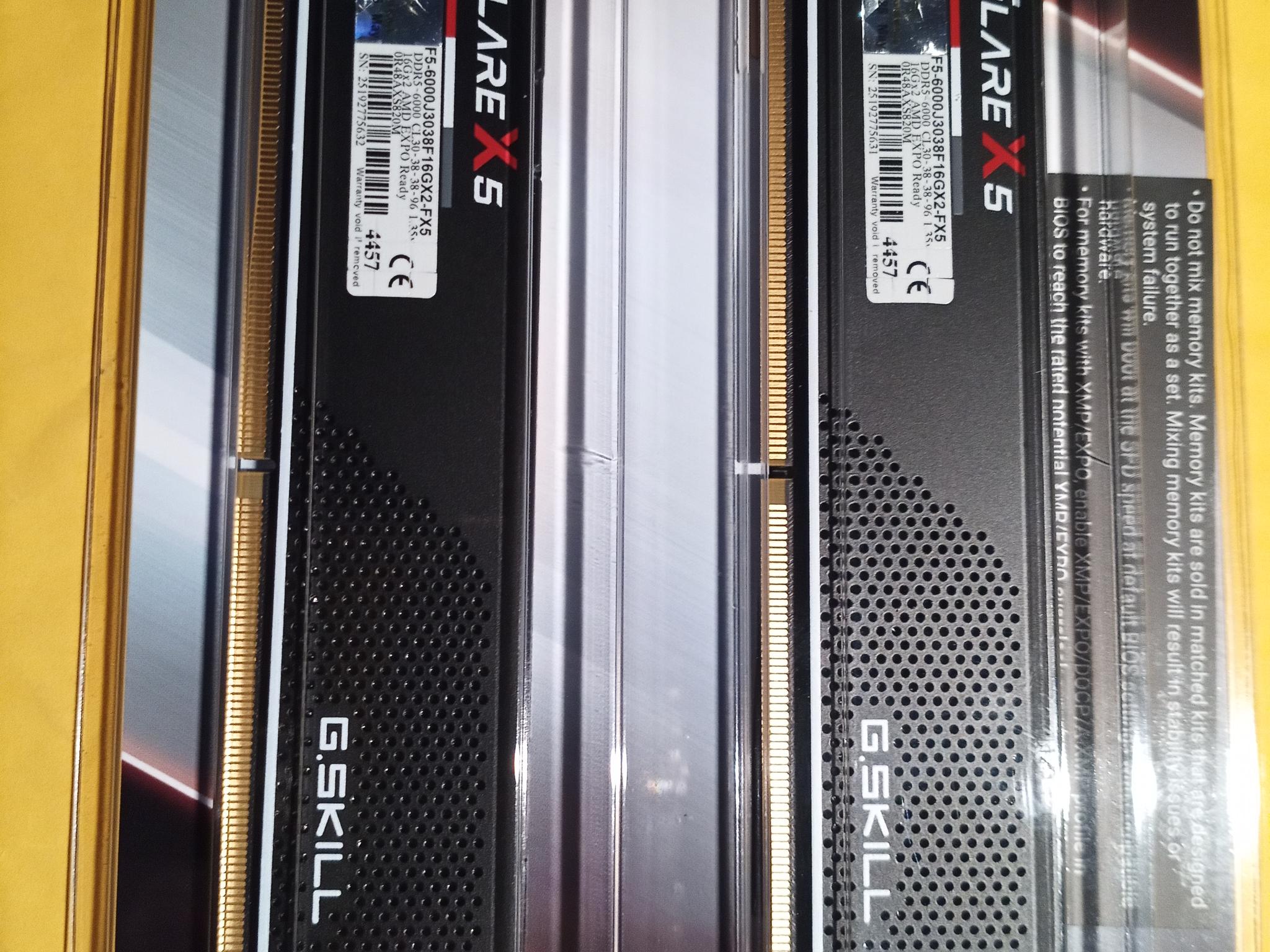 **NEW** G Skill Flare X5 DDR5 6000mt/s 2x16gb(32gb) matched pair RAM, CAS Latency: CL30