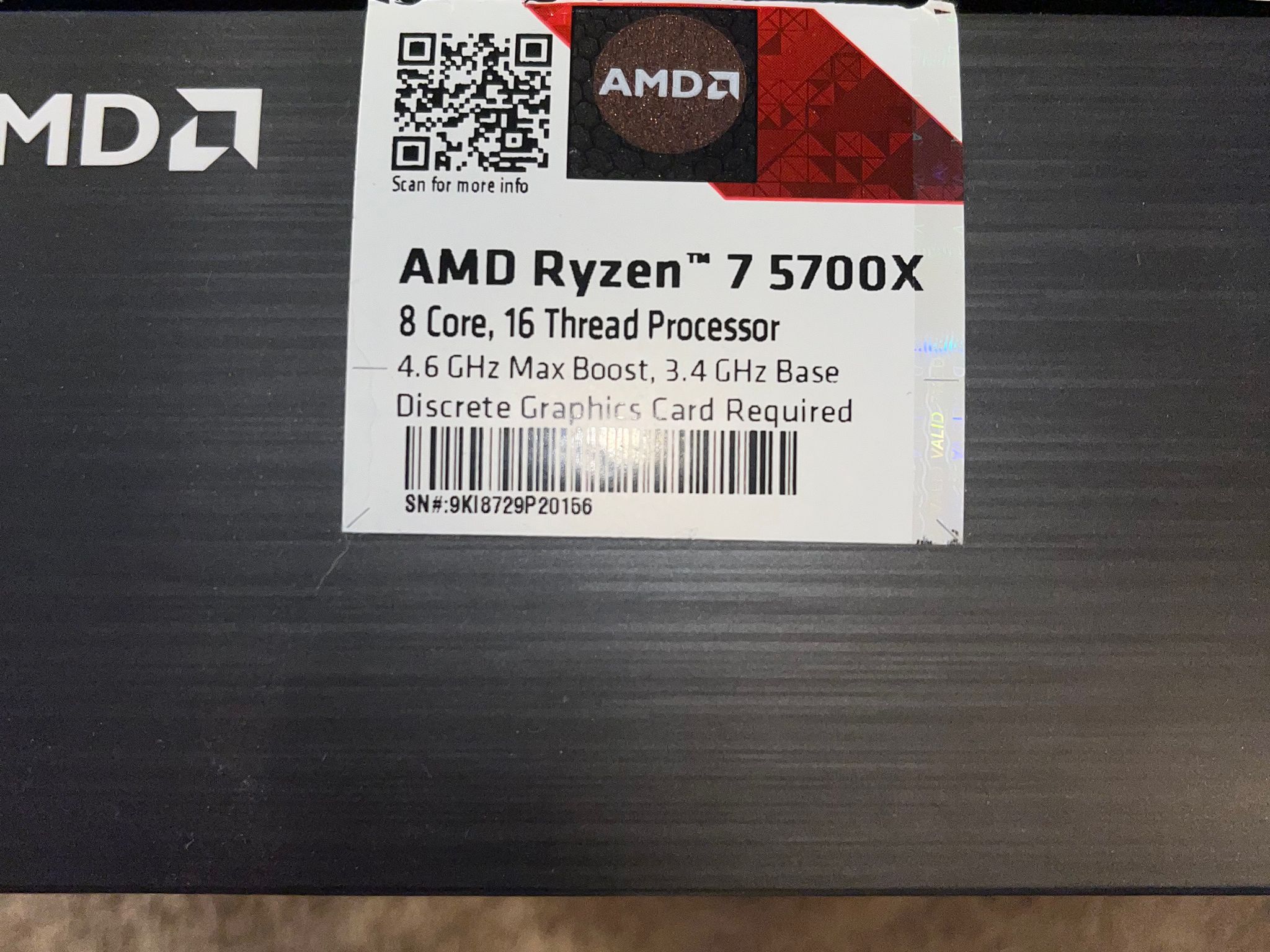 Ryzen 7 5700X 8 Cores 16 Threads Perfect Condition Used for 1 Yr. Good silicone.