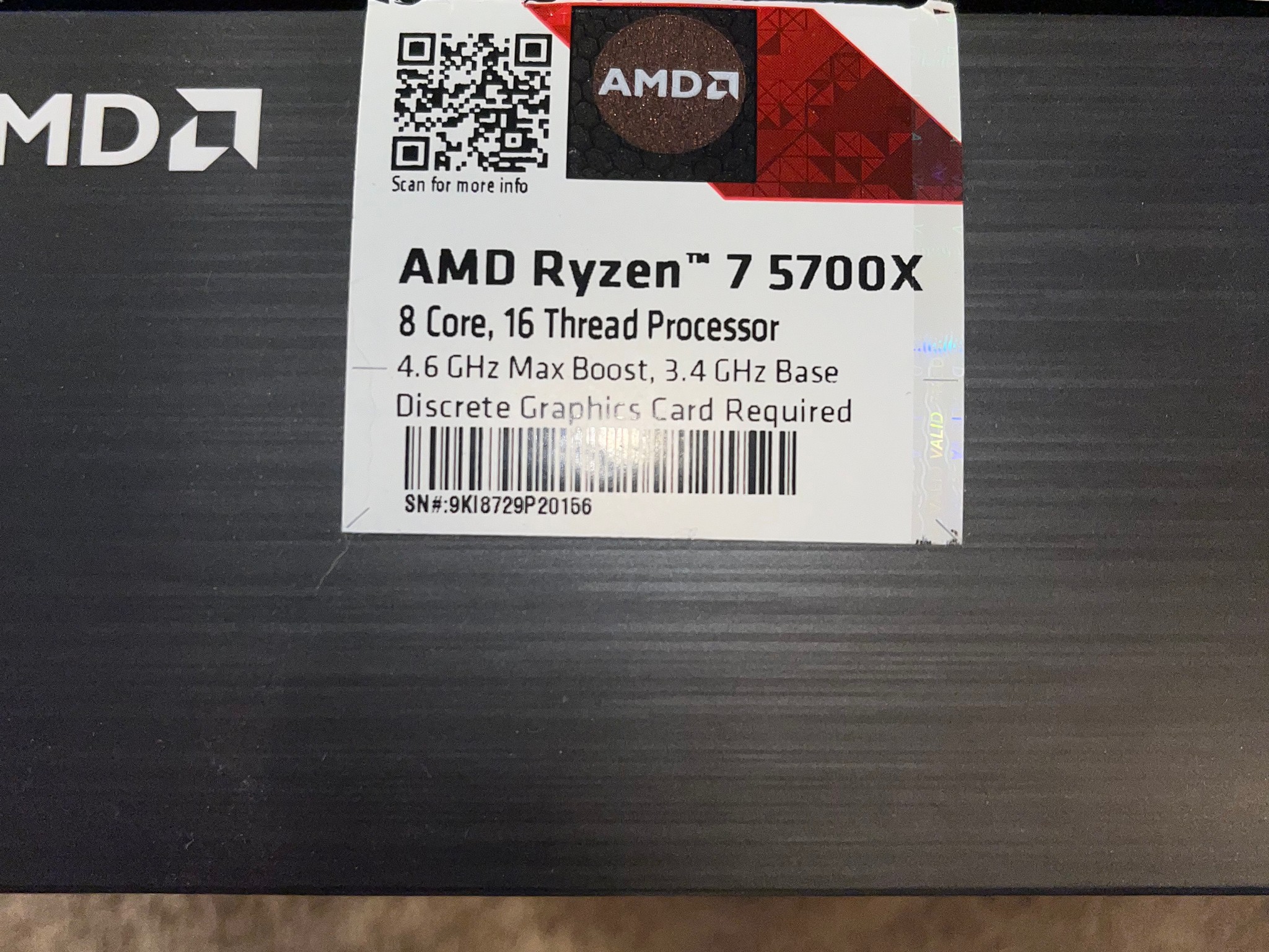 Ryzen 7 5700X 8 Cores 16 Threads Perfect Condition Used for 1 Yr. Good silicone.