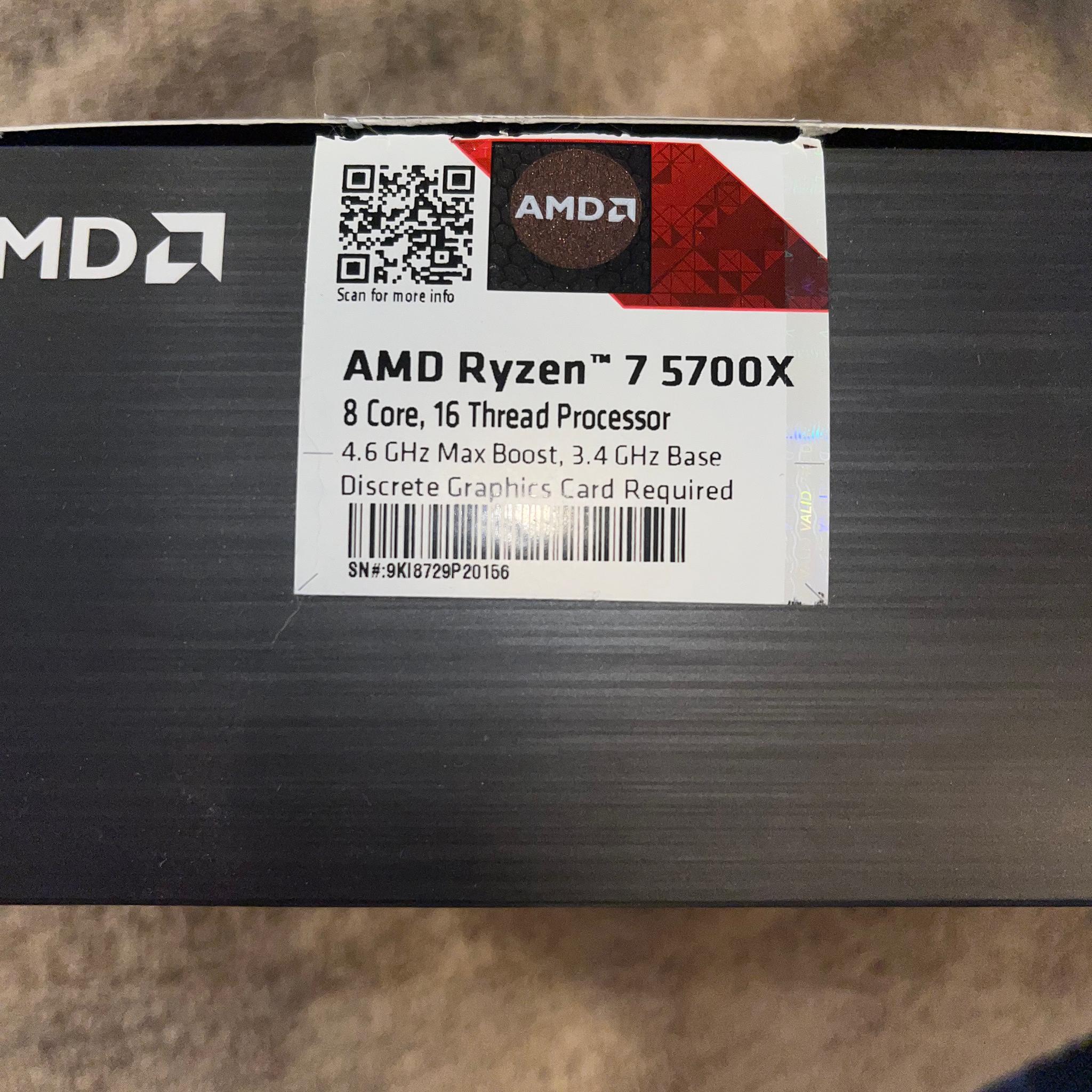Ryzen 7 5700X 8 Cores 16 Threads Perfect Condition Used for 1 Yr. Good silicone.