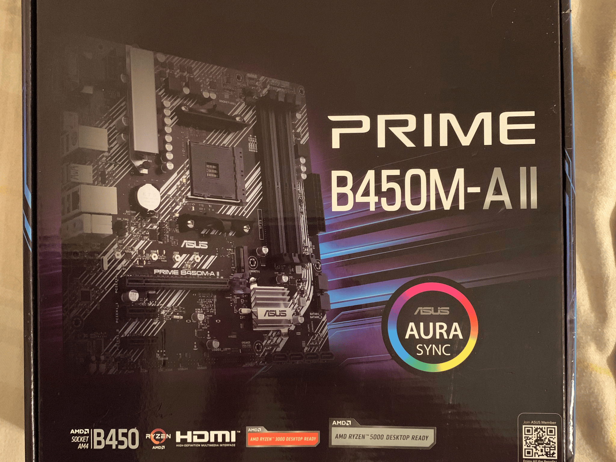 ASUS PRIME B450-A II Micro-ATX Motherboard(IO included) 