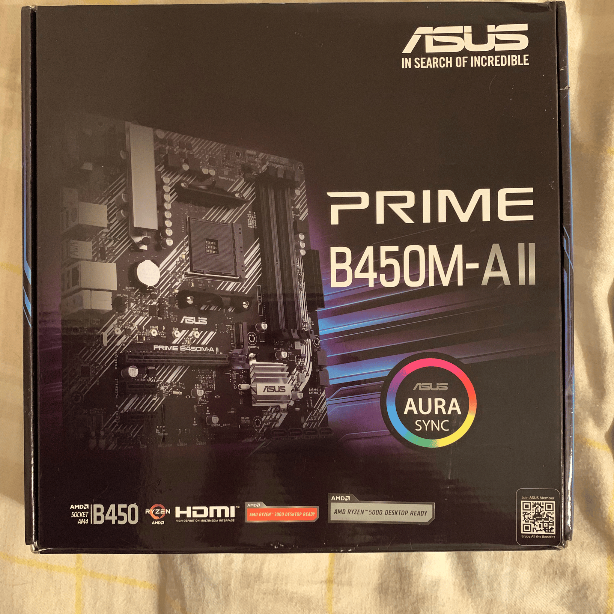 ASUS PRIME B450-A II Micro-ATX Motherboard(IO included) 