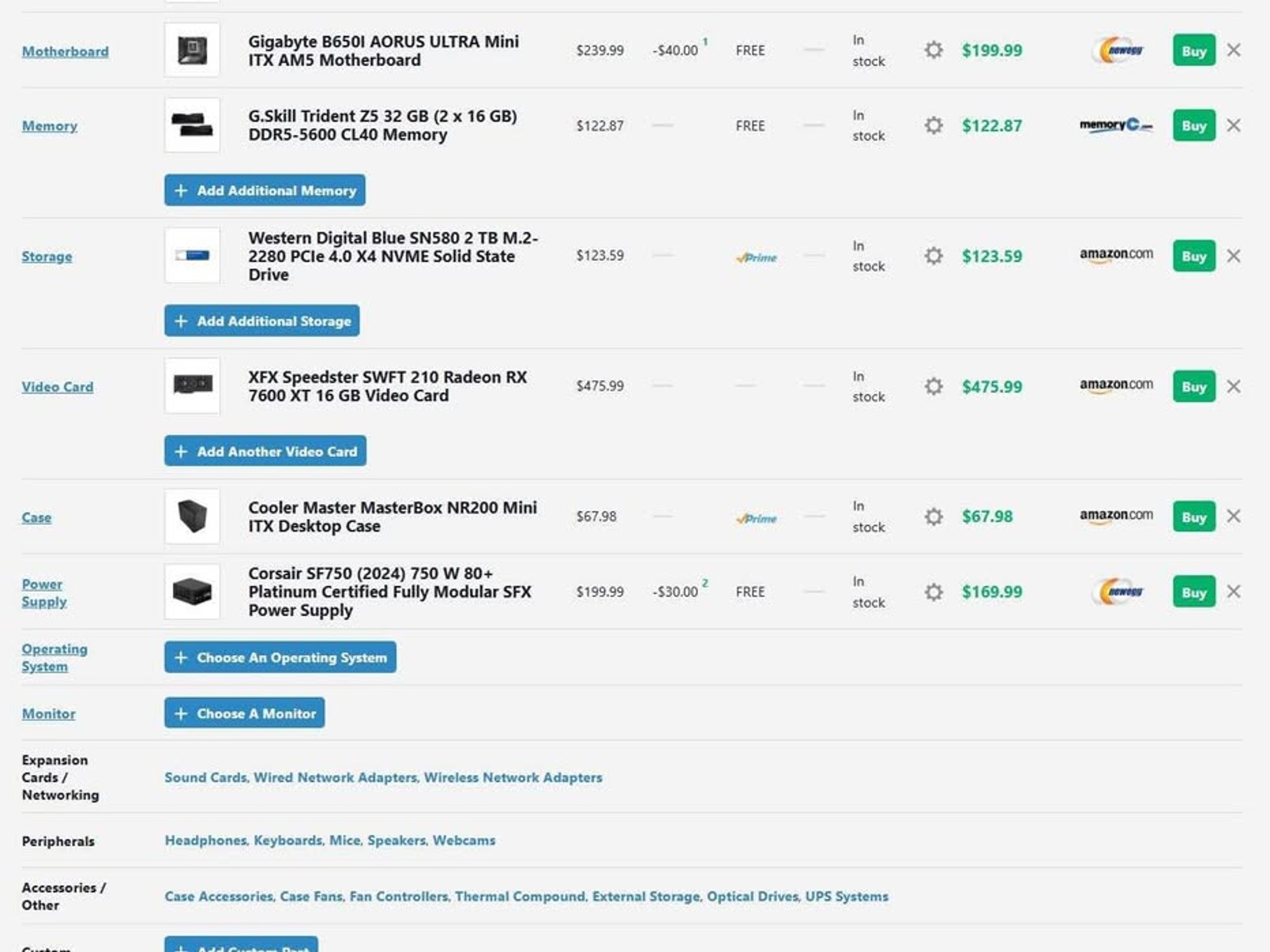 NR200 AMD 7600X+7600XT Compact Productivity