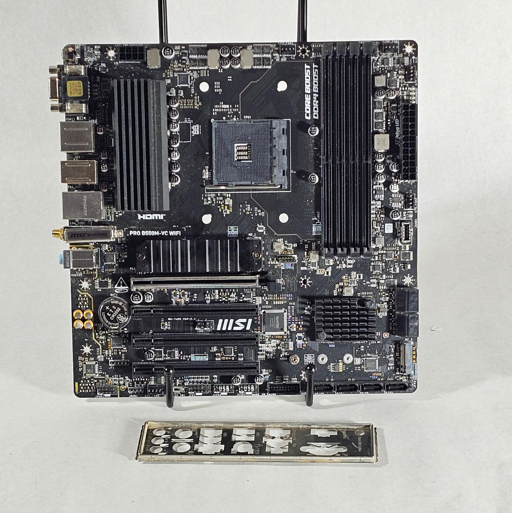 FOR PARTS ONLY: MSI B550M PRO B550M-VC WIFI AMD AM4 DDR4 mATX Motherboard