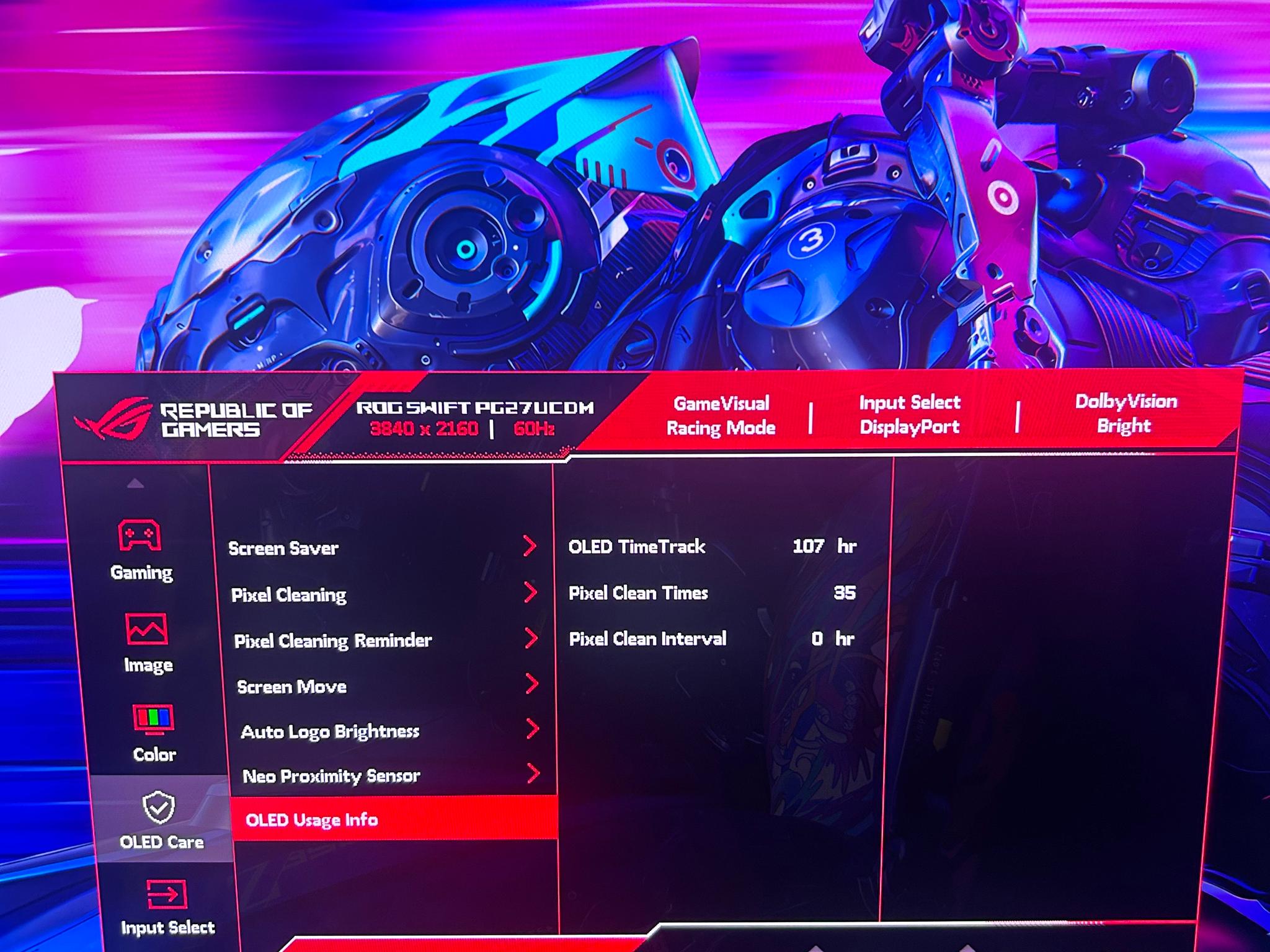 ASUS ROG QD-OLED 27" 4K (3840x2160) 240Hz Gaming Monitor PG27UCDM (Screen Protector Still Attached!)