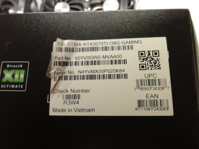 Asus ROG Strix RTX 3070 Ti OC with Phanteks G30 water block.