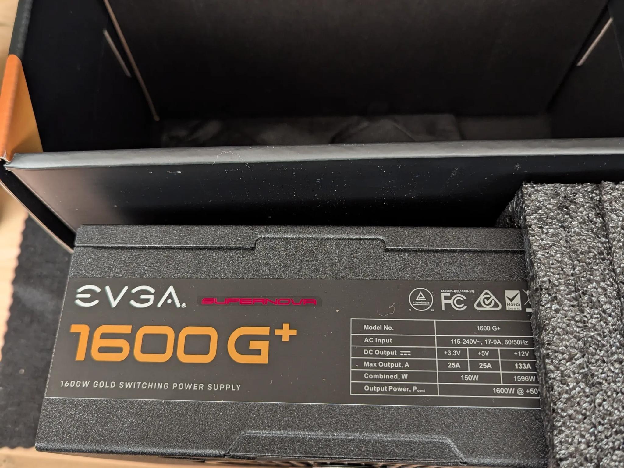 💥 EVGA SuperNOVA 1600 G+ | 80+ Gold 1600W PSU – Monster Power Supply with ALL CABLES