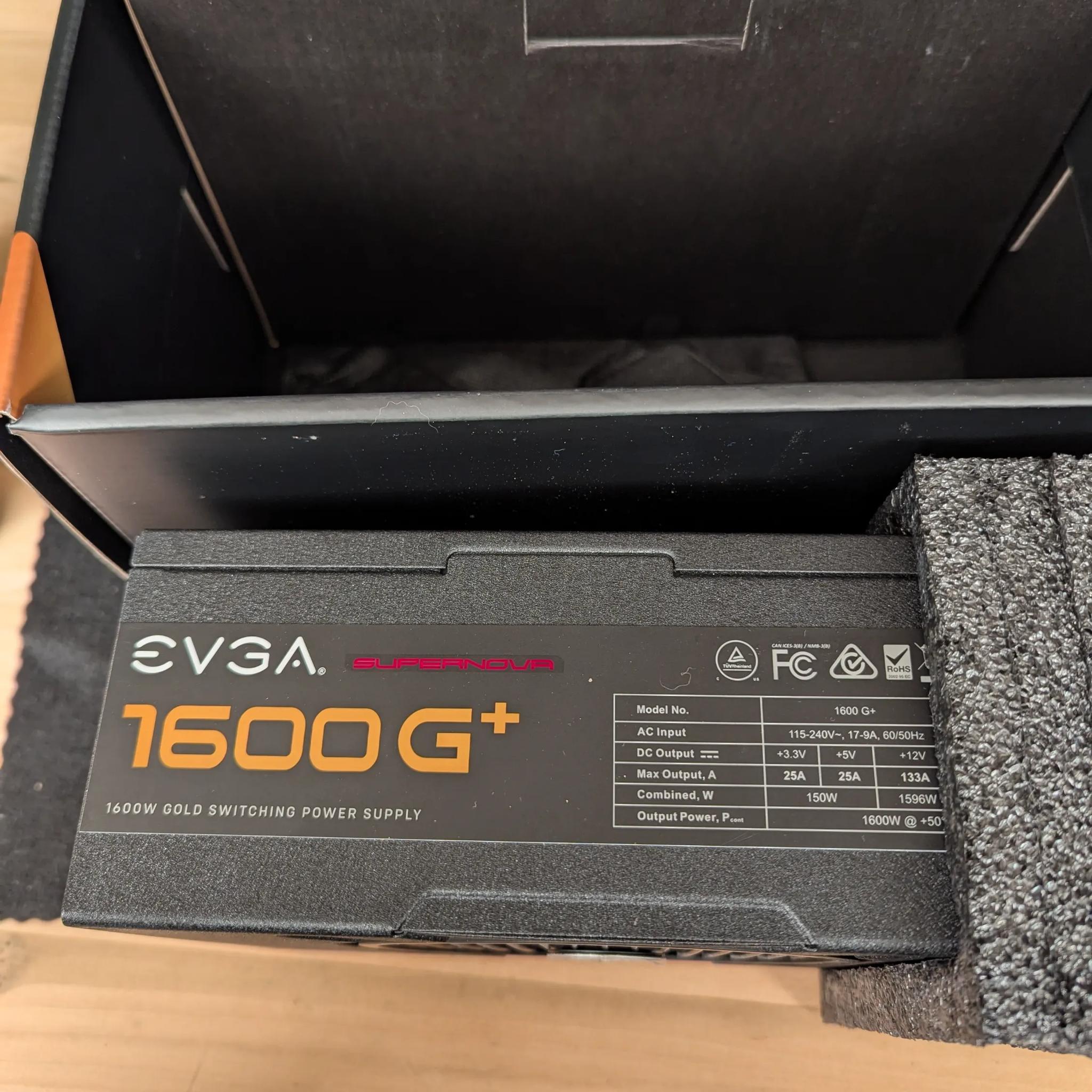 💥 EVGA SuperNOVA 1600 G+ | 80+ Gold 1600W PSU – Monster Power Supply with ALL CABLES