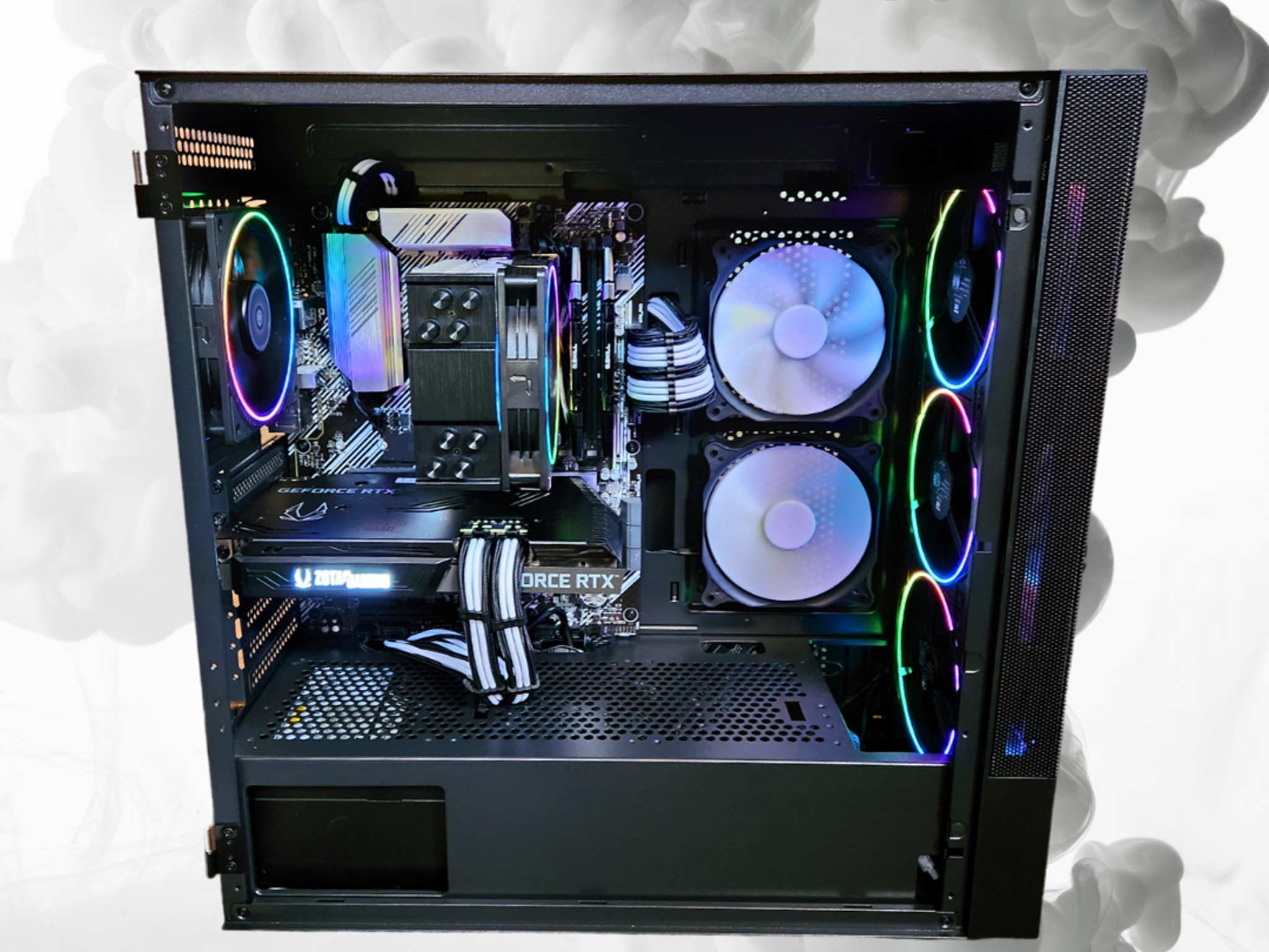 🤵Tuxedo🔲: RTX 3070 | Ryzen 5 5600 | 32GB DDR4 RAM | 1TB SSD | 7 Fans | Black and White RGB PC