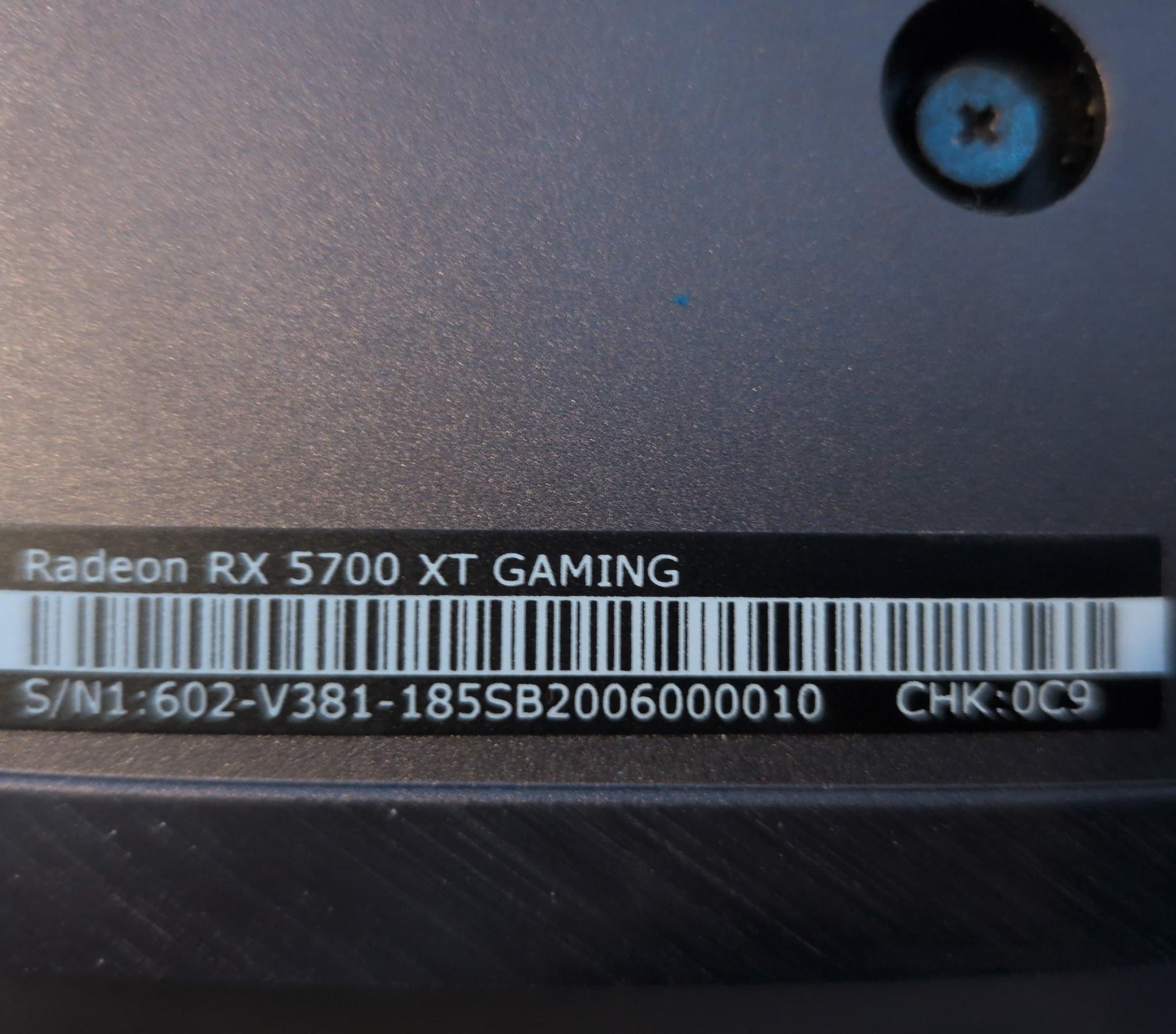 MSI RX 5700 XT Gaming X 8GB - No Display - For Parts