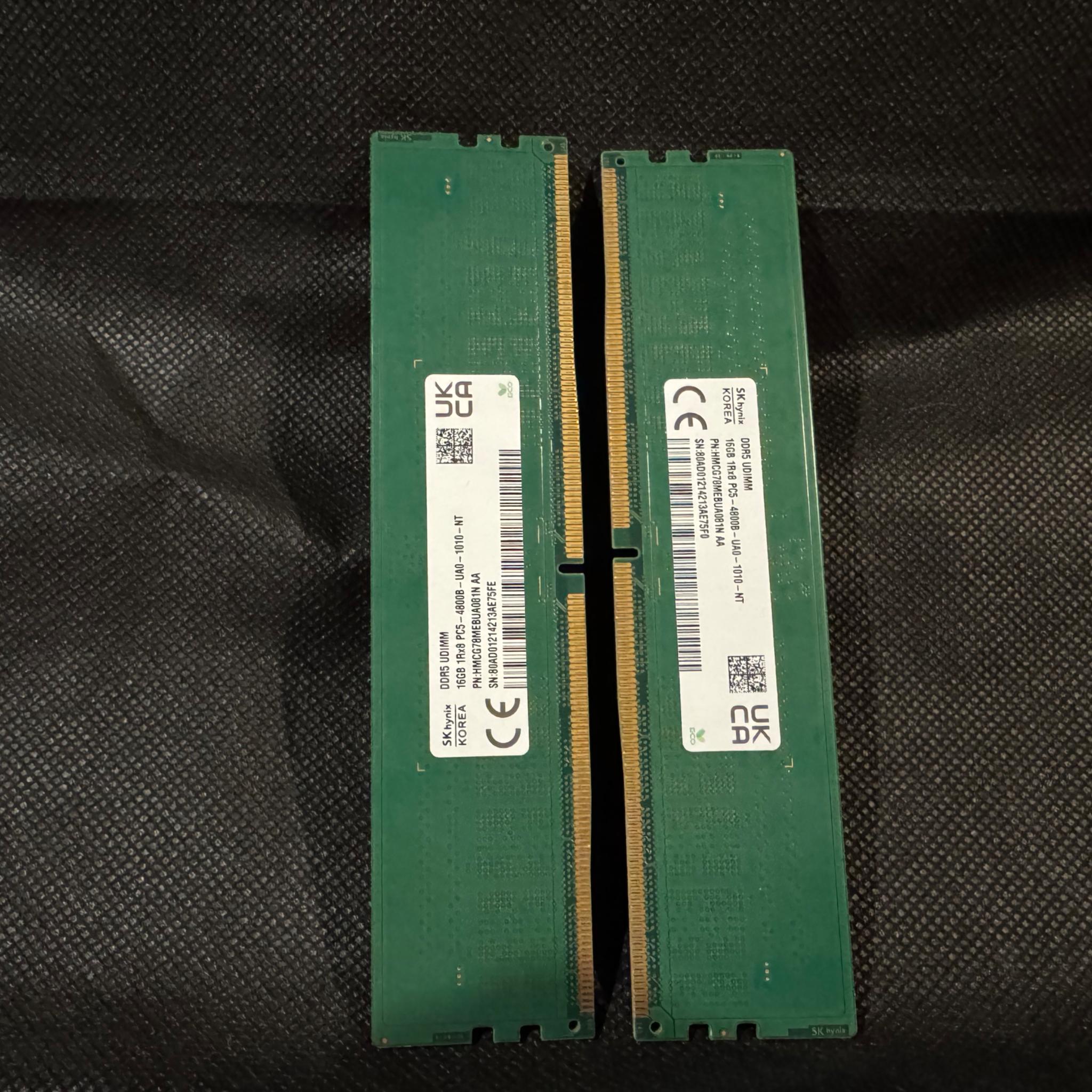 DDR5 DIMM (2x16GB) (32GB TOTAL) RAM @4800Mhz