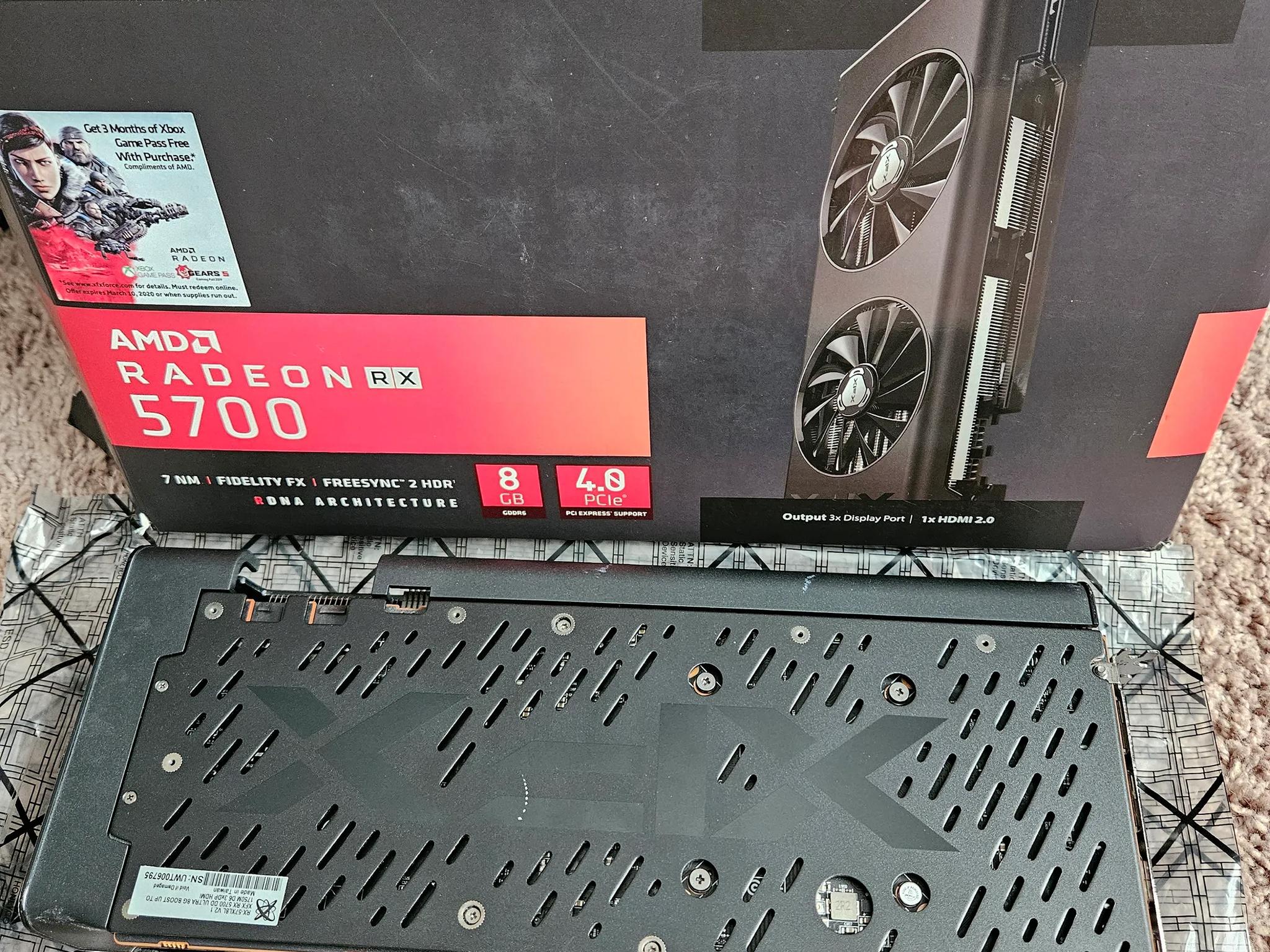 XFX 5700/5700XT, dual bios that has been flashed to run as 5700XT