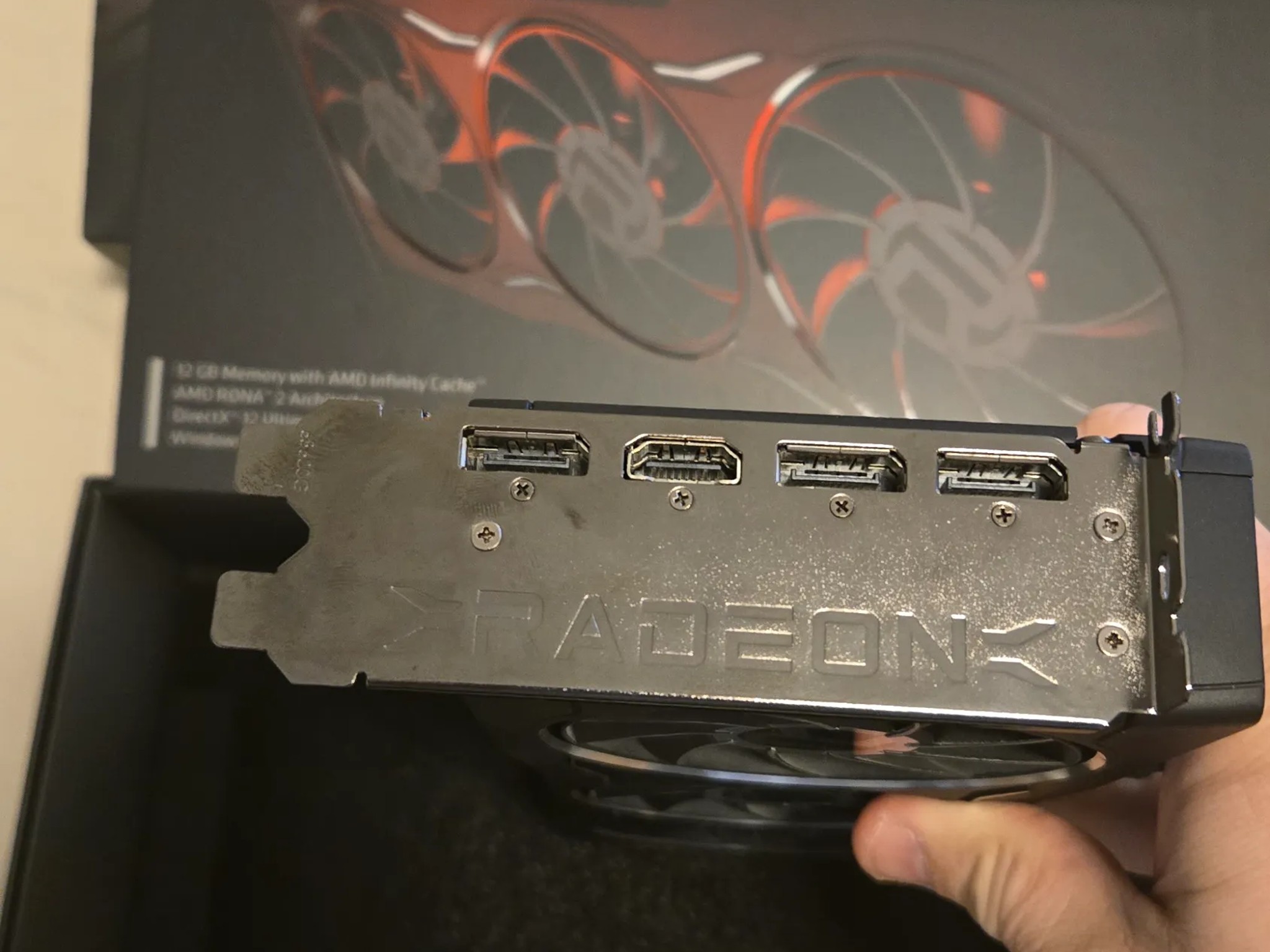 AMD Reference card. 6750XT, 12GB DDR6, 1440P powerhouse.