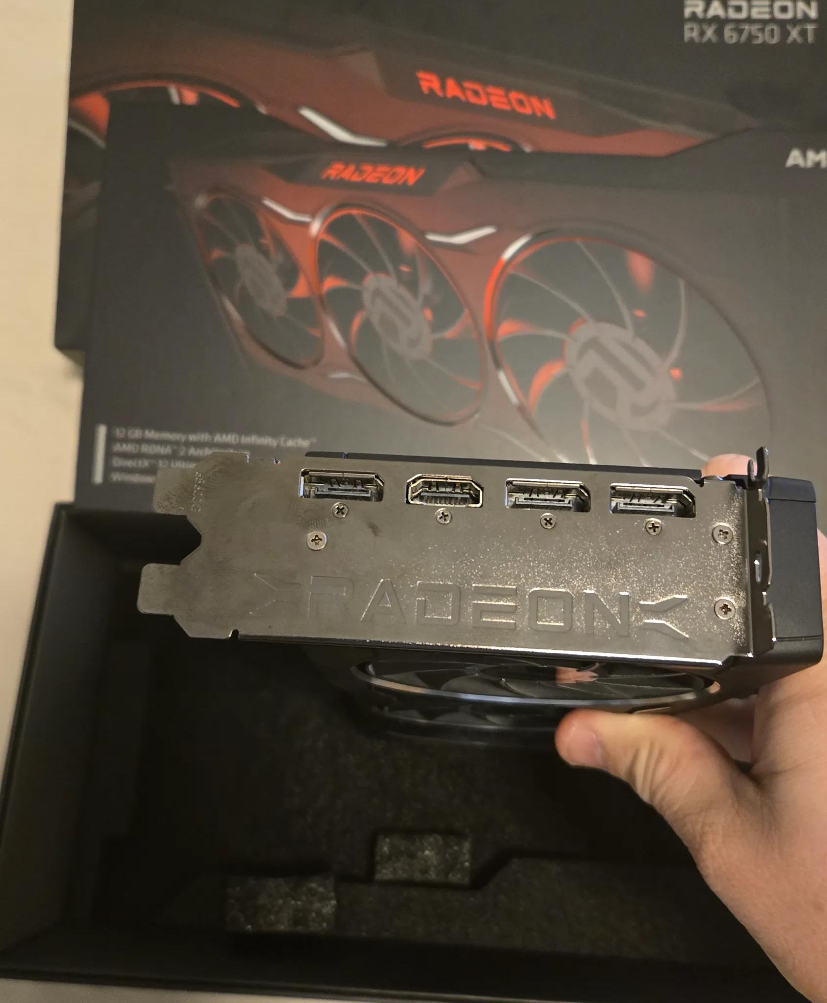 AMD Reference card. 6750XT, 12GB DDR6, 1440P powerhouse.