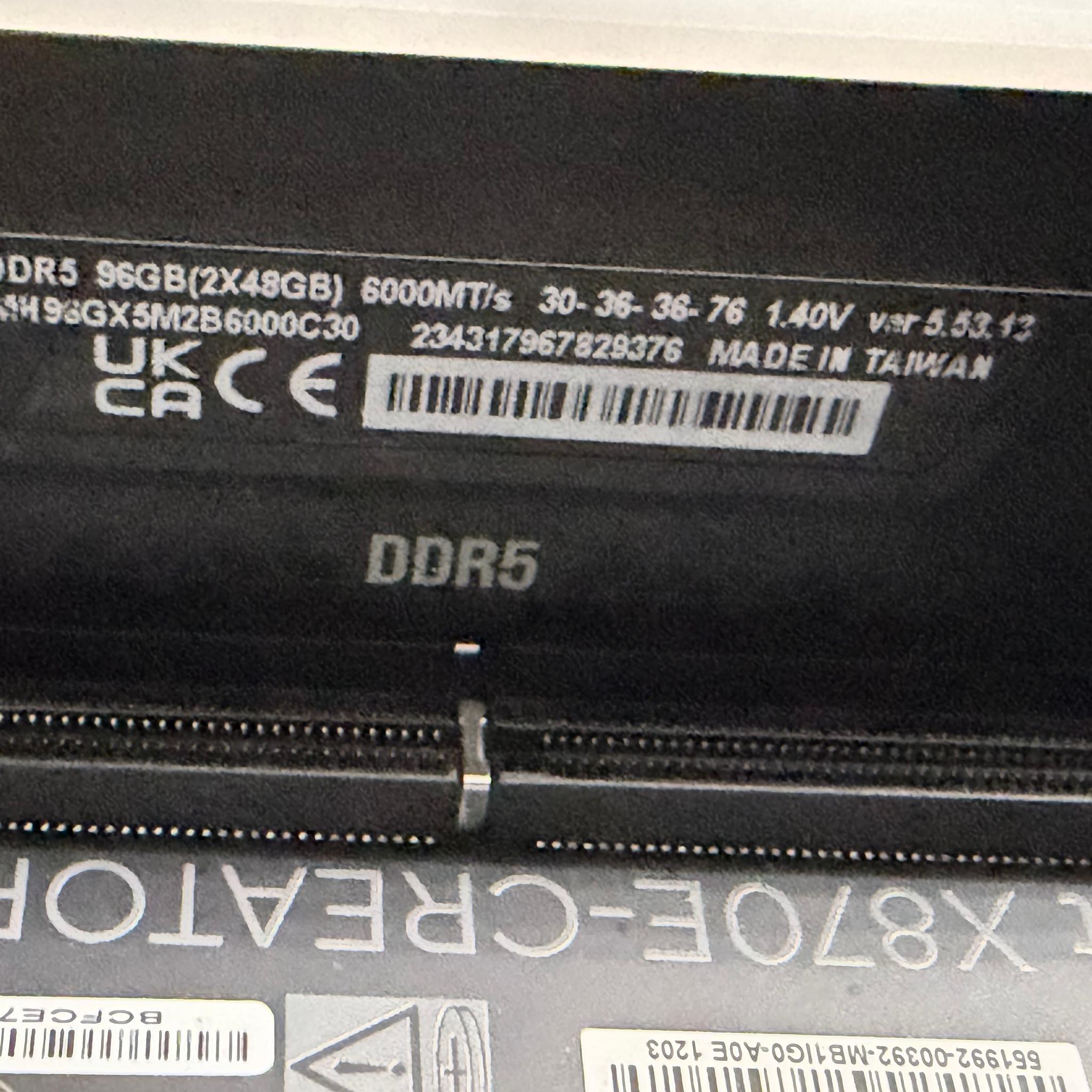 Asus x870e ProArt Ryzen 9950x 96db DDR5 bundle