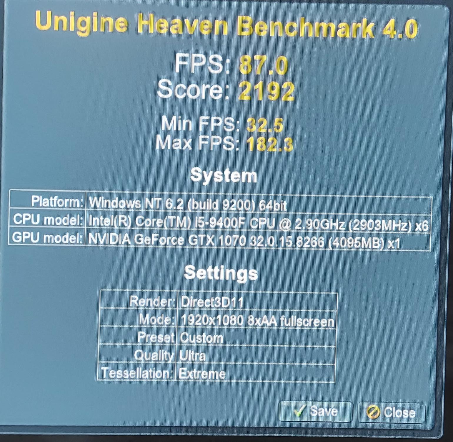 HP Omen 32L, i5-9400f, 16gb DDR4, GTX 1070 8GB, WIFI, BT, DVDRW, Windows 11