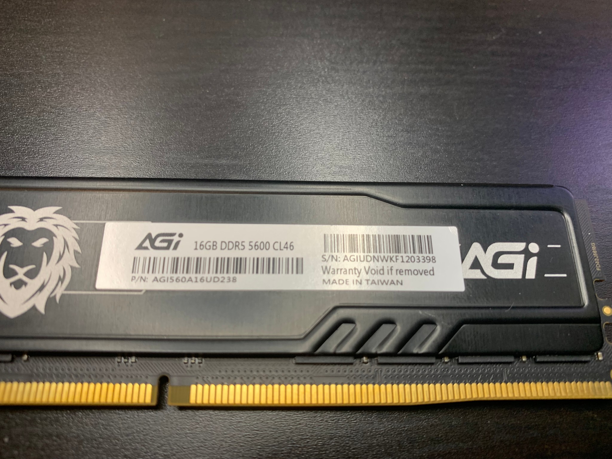 AGI 16GB 5600M/Ts CL46 DDR5 RAM Single Stick