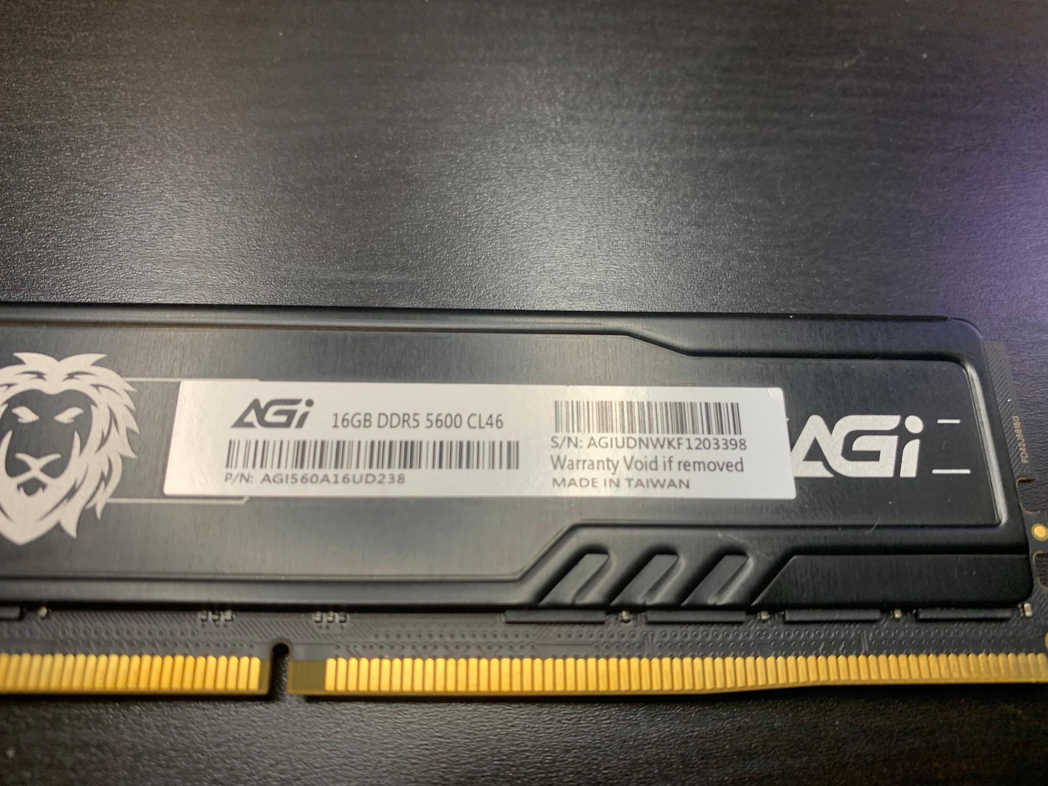 AGI 16GB 5600M/Ts CL46 DDR5 RAM Single Stick