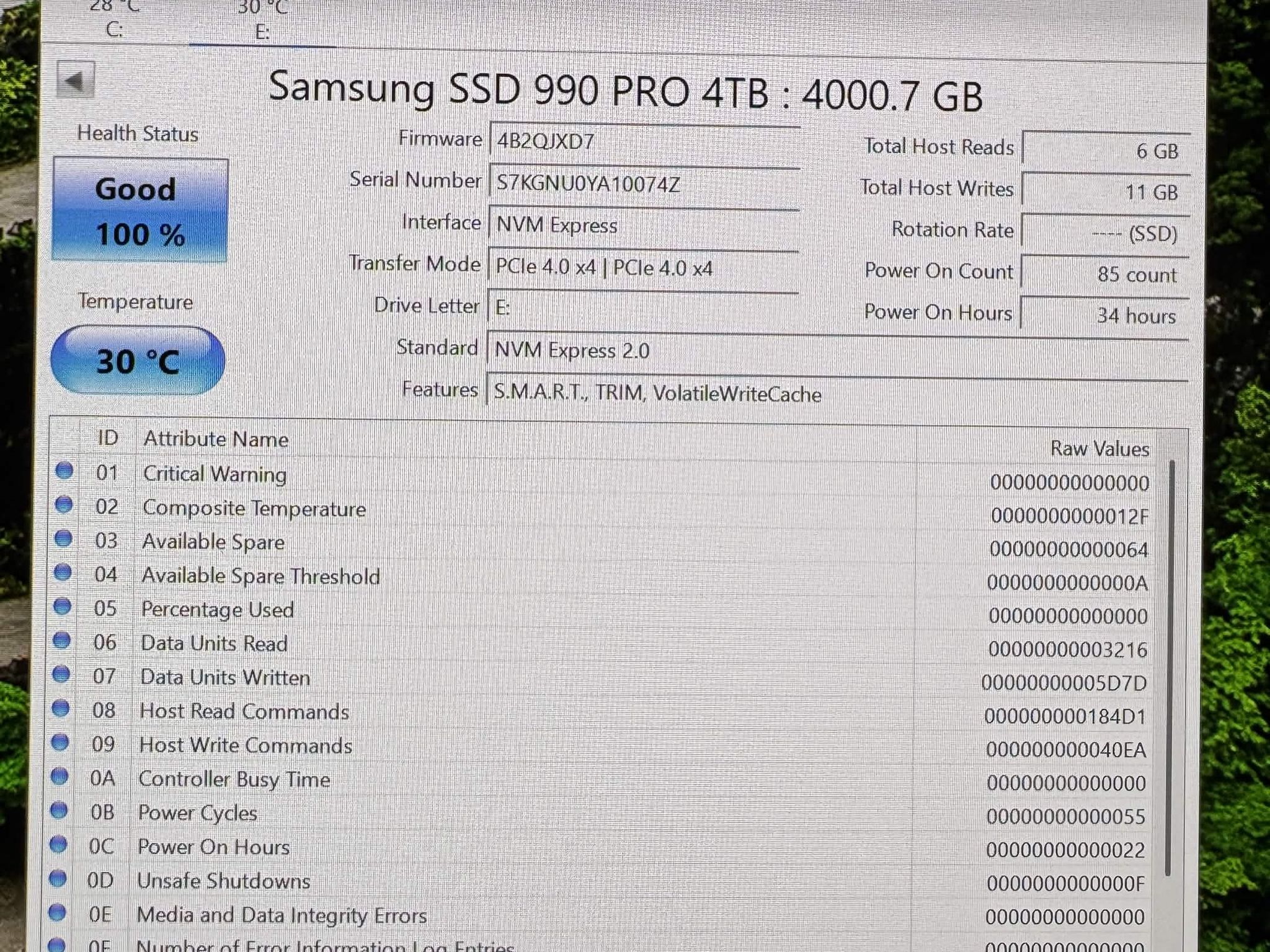 Samsung 990 Pro 4TB NVMe M.2 SSD Gen4 7450mb/s speed