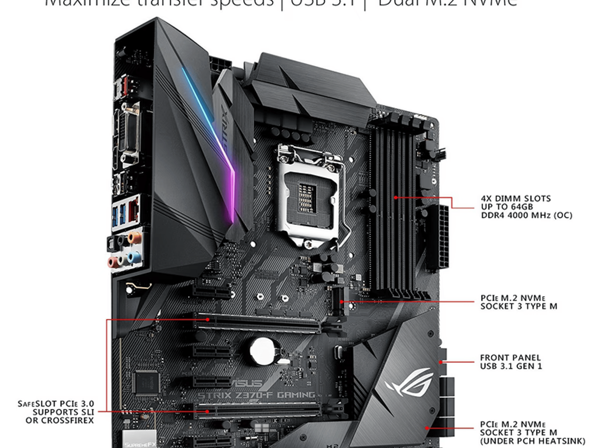 NEW Asus ROG STRIX Z370-F GAMING ATX LGA1151 Motherboard (Intel 8th & 9th Gen CPUs)