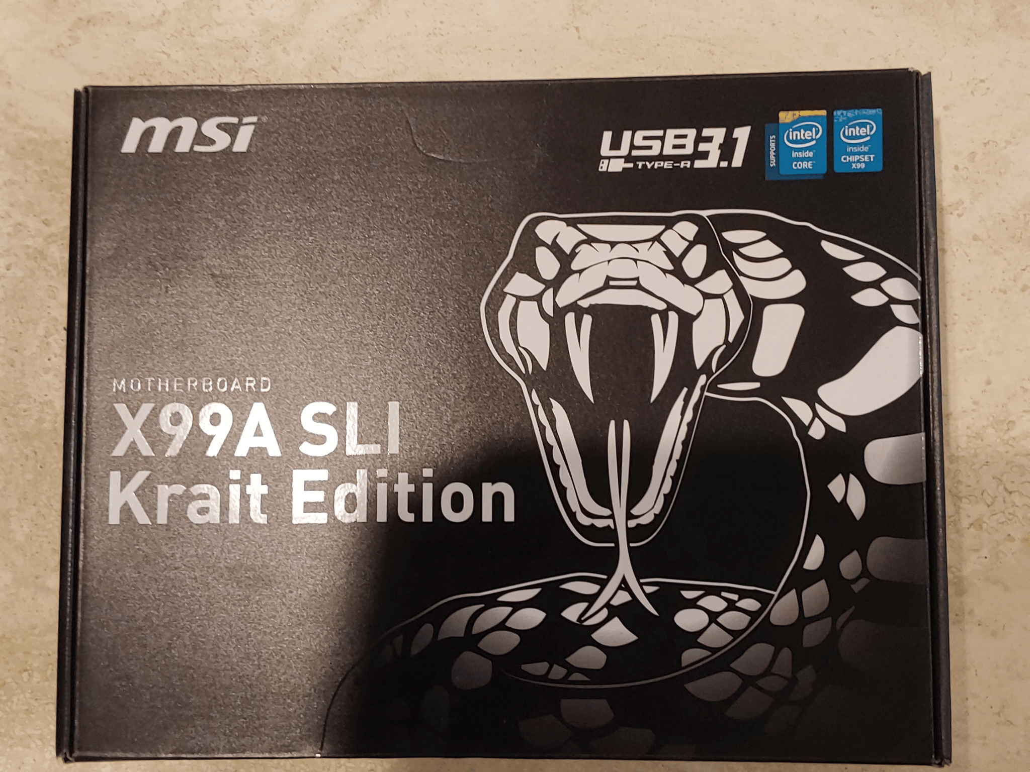 MSI Intel X99A SLI KRAIT Edition Motherboard. Pre-owned, in original retail box