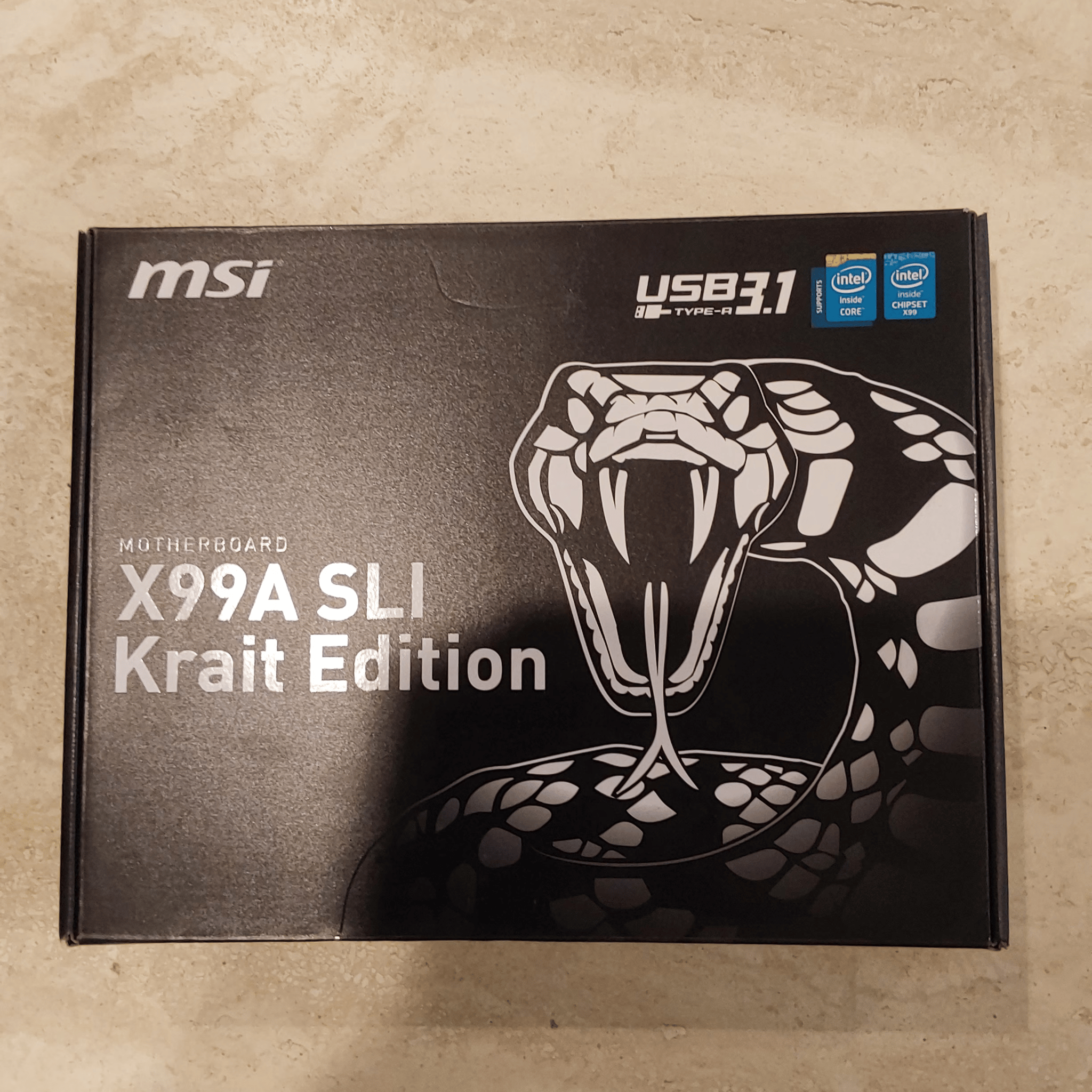 MSI Intel X99A SLI KRAIT Edition Motherboard. Pre-owned, in original retail box